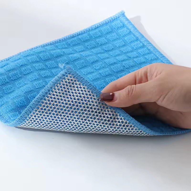 GOYKA 2-Pack Multipurpose Microfiber Dish Cloths - Double-Sided Non-Scratch Kitchen Cleaning Rags for Stainless Steel, Dishes & Countertops - Dishwasher Safe - Perfect for Washing Dishes, Cleaning Appliances & Polishing Surfaces