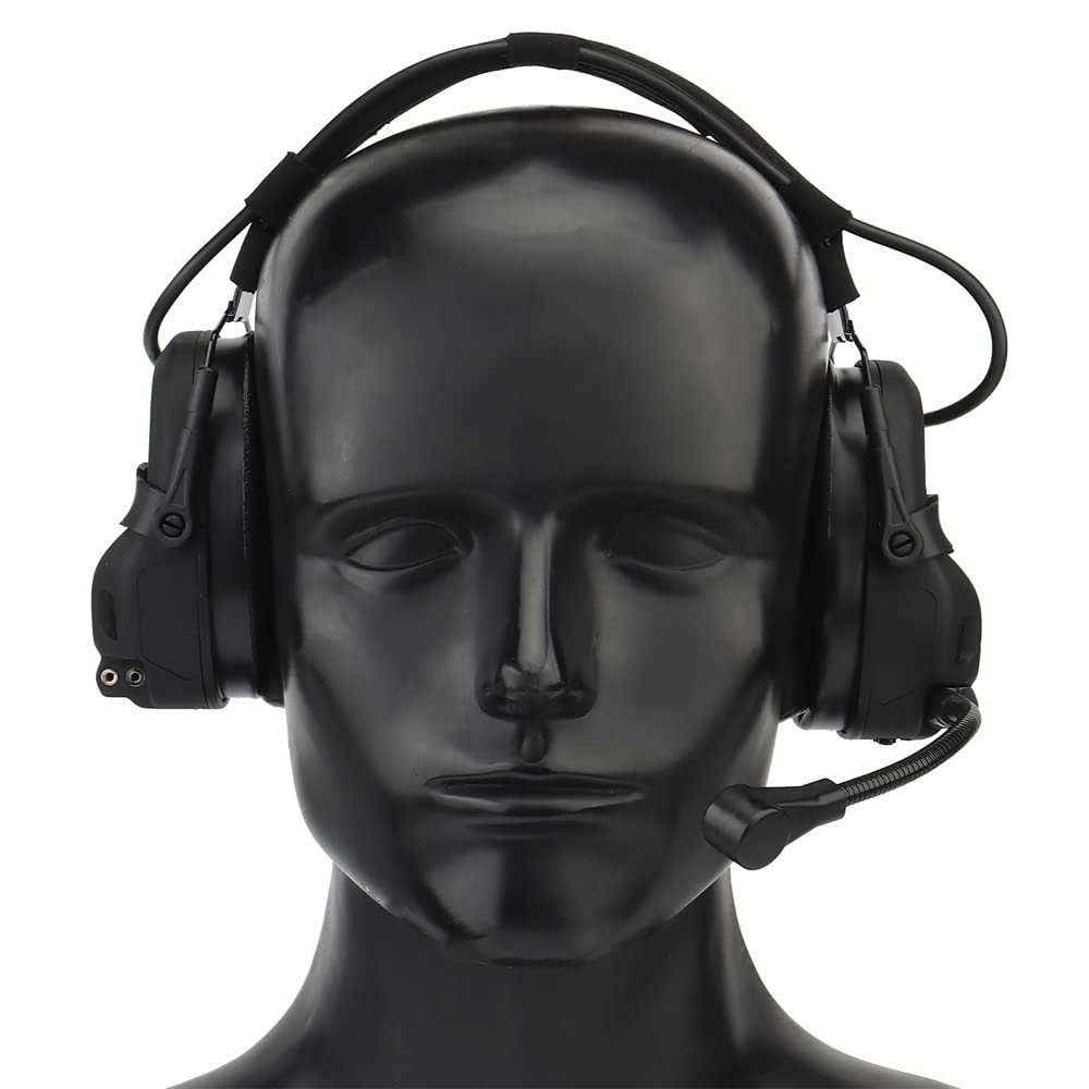 Tactical Headset for Hunting & Shooting - Noise Cancelling Headphones Compatible with OPS Core ARC & Wendy Helmets - 2-in-1 GEN 6 Head Mounted Communication System for Military, Airsoft & Outdoor Adventures