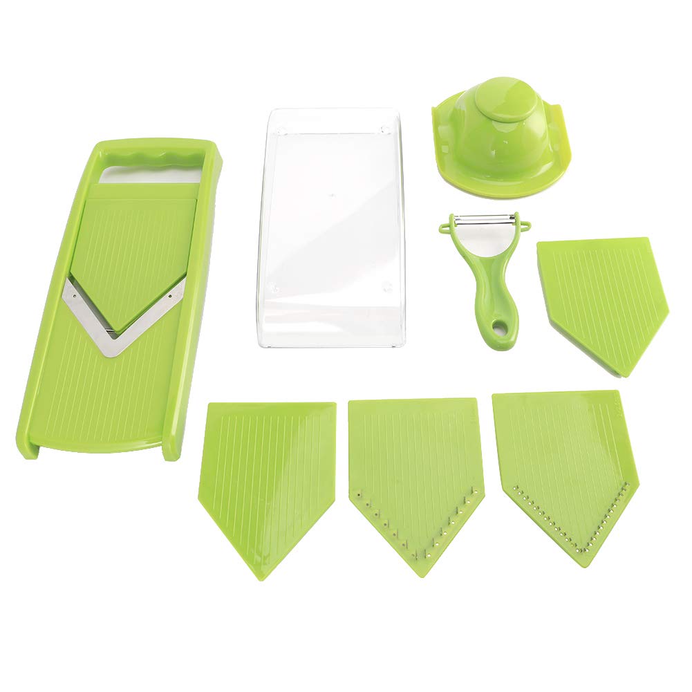 Best Manual Vegetable Chopper & Food Grater - Multi-Function Kitchen Tool for Potatoes, Carrots & More (Green) | Perfect for Meal Prep, Salads & Cooking