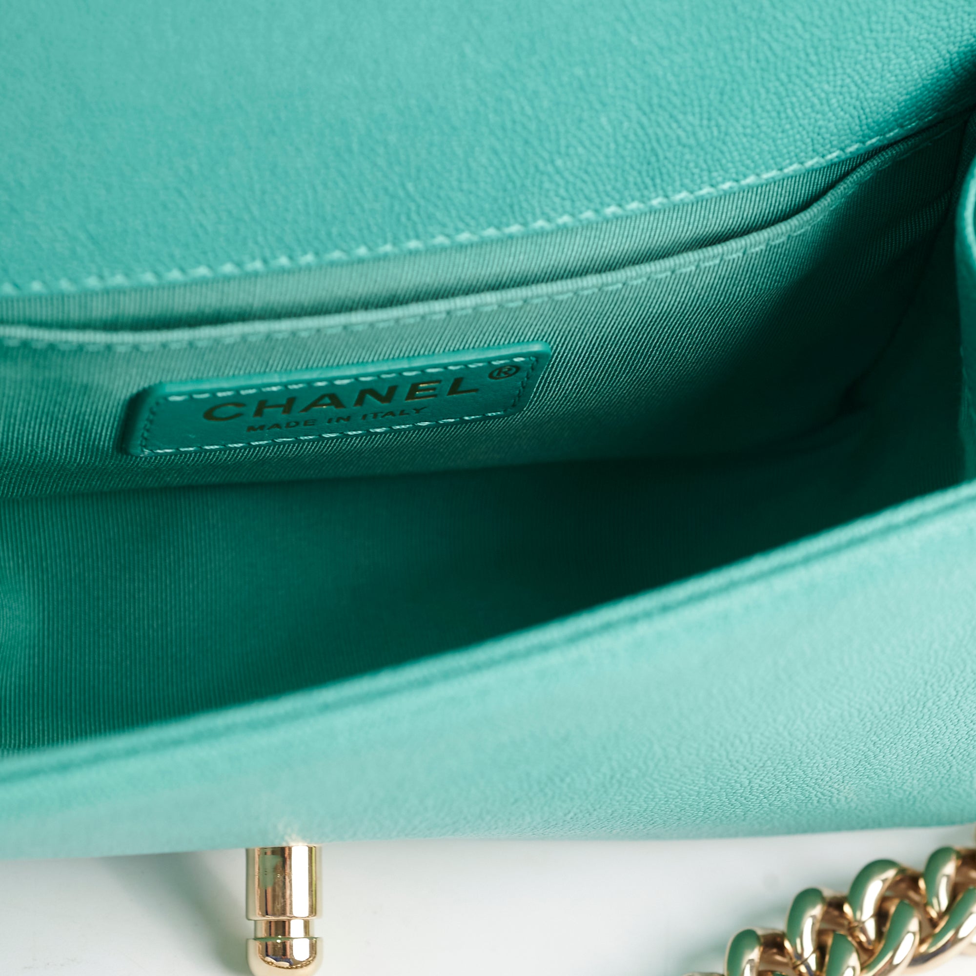Chanel Chevron Caviar Leather Small Boy Bag in Turquoise - Luxury Crossbody Purse for Women, Perfect for Parties & Evening Events