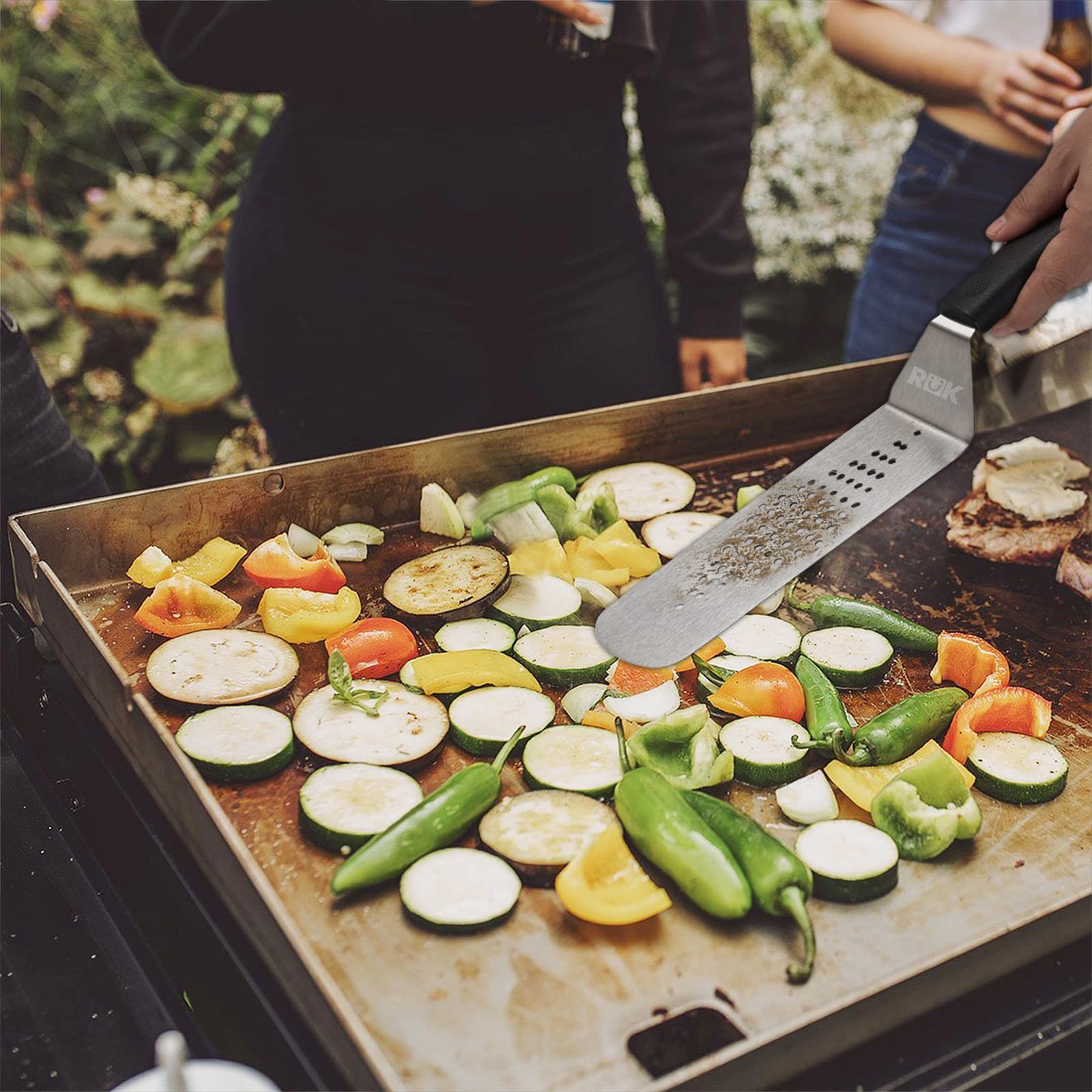 Blackstone Griddle Accessories Kit - 11-Piece Flat Top Griddle Set with Heat-Resistant Long Handle Spatula, Scraper & Cleaning Tools + Free E-Cookbook | Compatible with Blackstone & Camp Chef Griddles | Perfect for Outdoor Cooking, Camping & Backyard BBQs