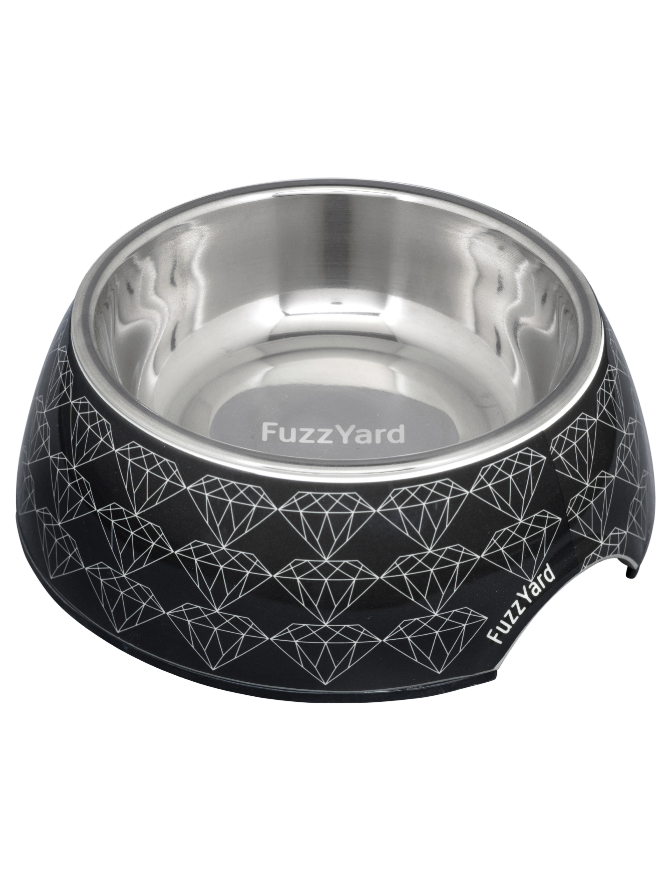 Fuzzyard Easy Feeder Slow Eating Pet Bowl for Dogs & Cats - Non-Slip Black Diamond Design (Small, Medium, Large) - Perfect for Fast Eaters & Messy Pets at Home or Travel