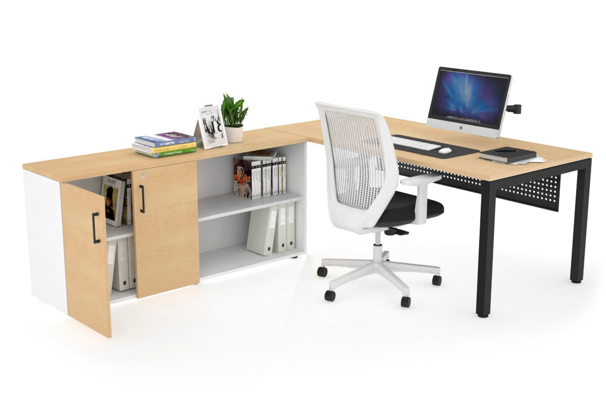Quadro Square Executive Desk Black Frame [63