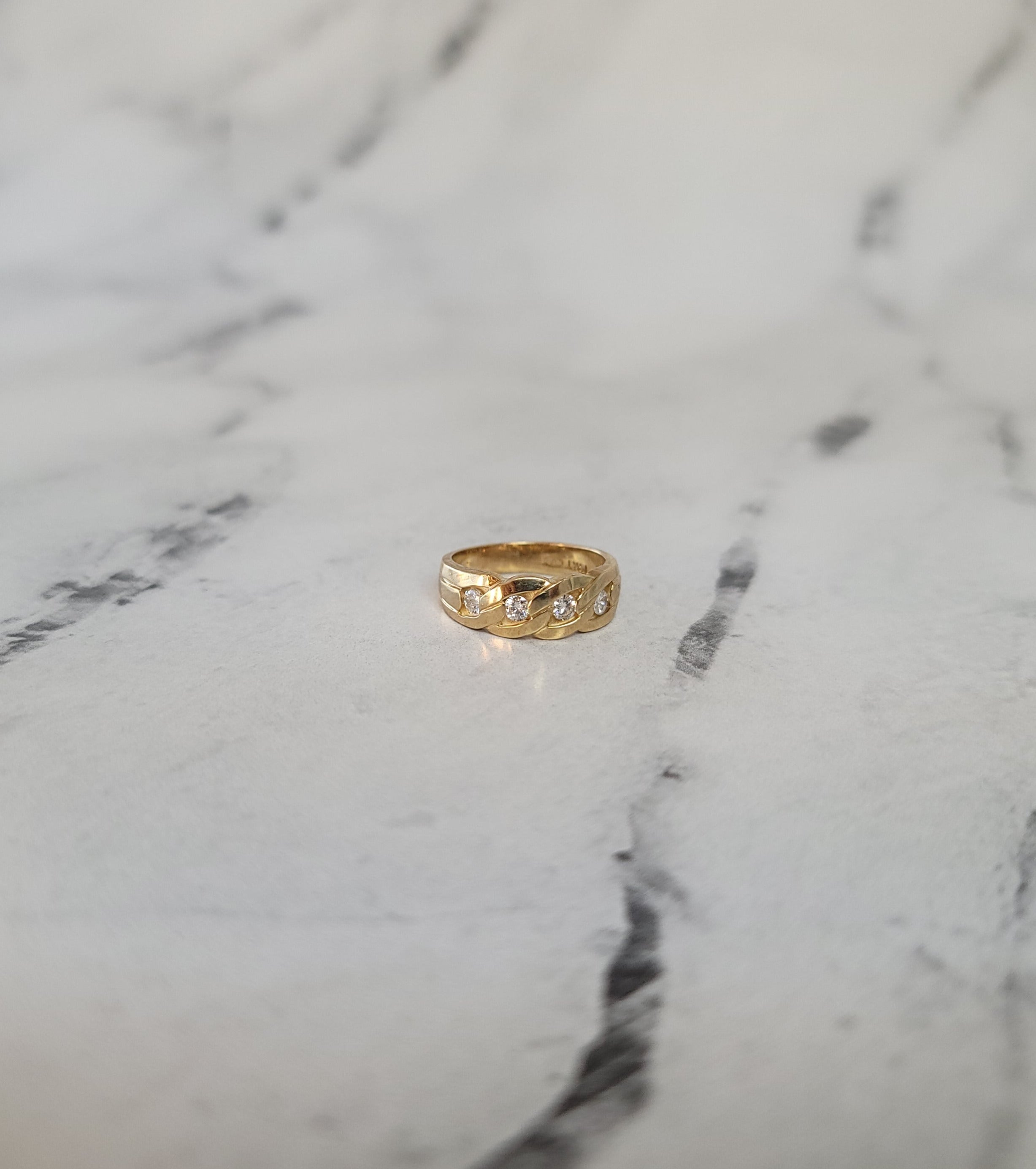 14K Yellow Gold Diamond Wedding Band 0.30cttw - Link Style Design for Women, Perfect for Engagement, Anniversary & Bridal Jewelry Gifts