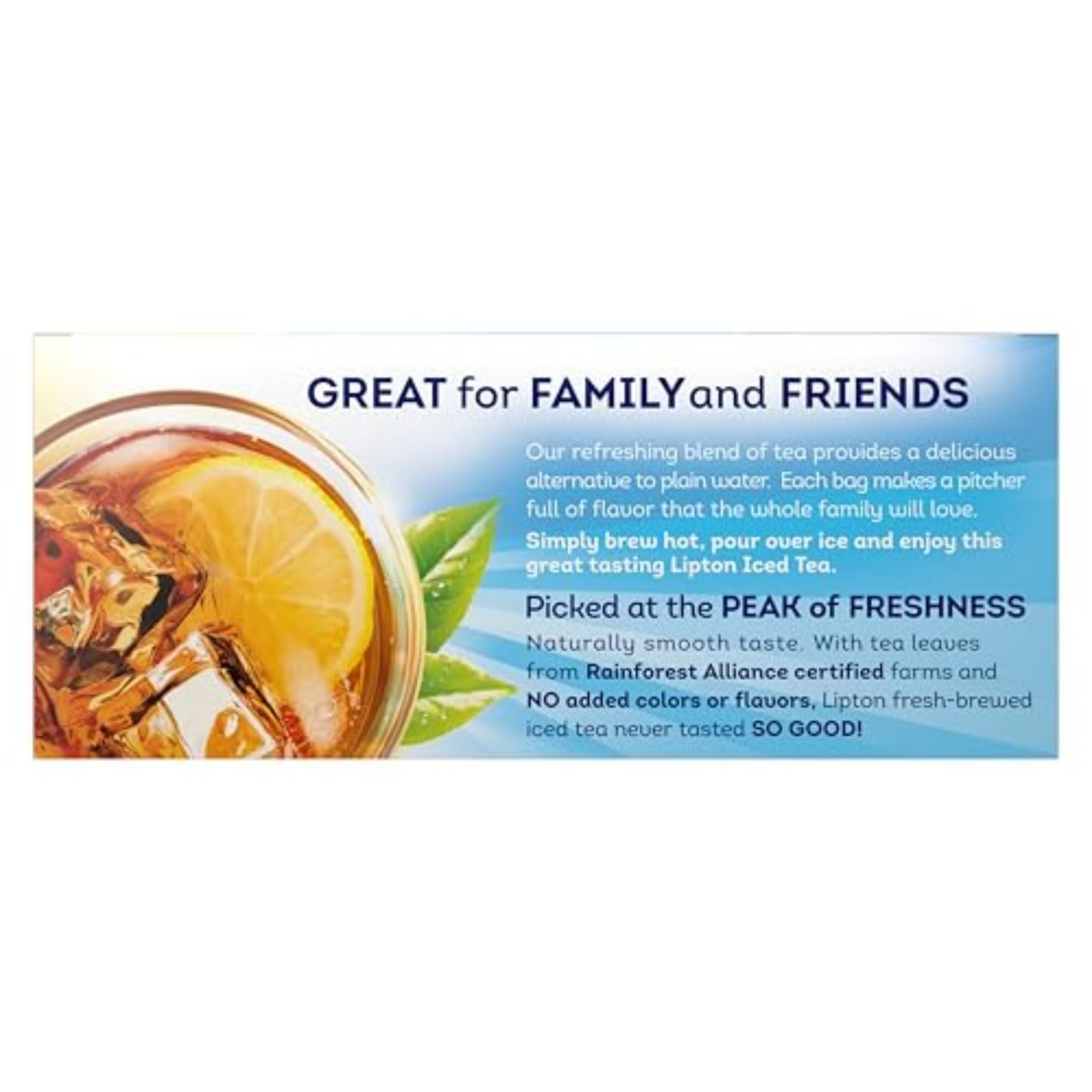 Lipton Unsweetened Iced Tea Bags - 24 Count | Gallon-Sized Brew | Zero Calories | Refreshing & Healthy | Perfect for Summer, Picnics & Family Gatherings