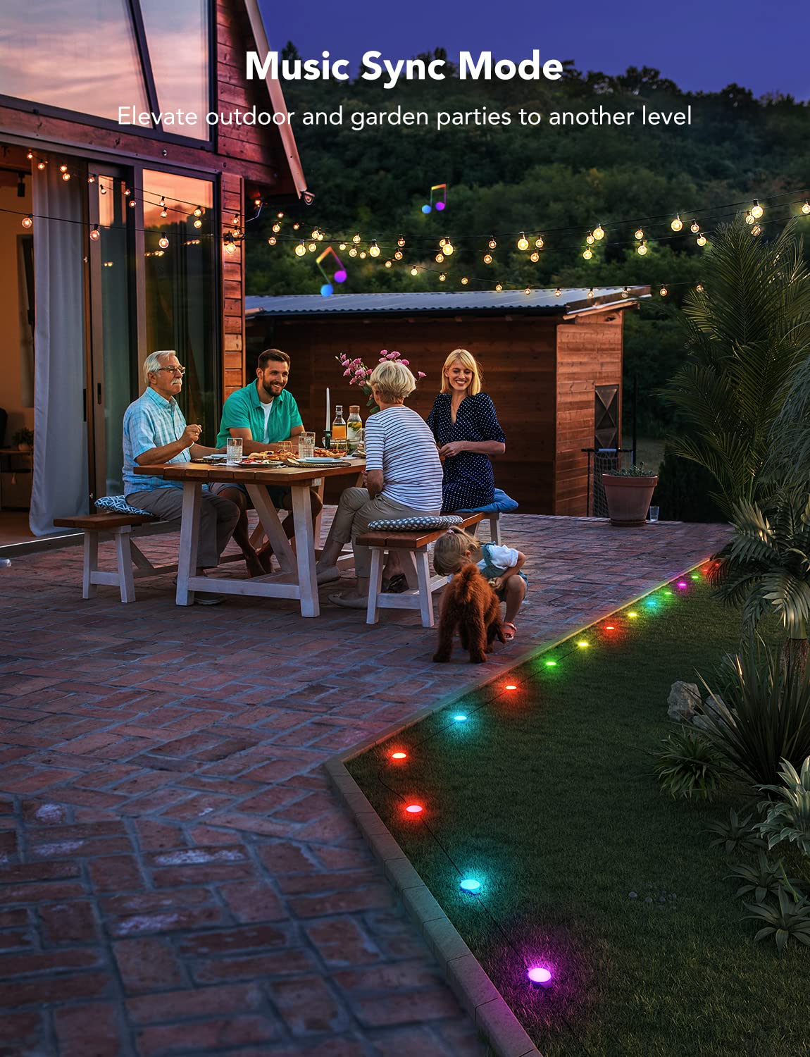 Govee 15-Pack RGBIC Outdoor Pathway Lights with Warm White - IP67 Waterproof, 36ft Low Voltage Walkway Lighting, App Control, 43 Scene Modes, Music Sync (80 LM) - Perfect for Garden, Patio, Driveway & Landscape Lighting