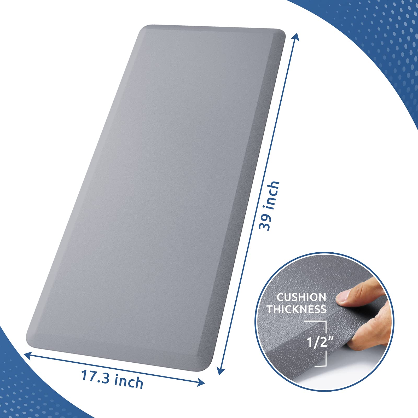 **KitchenClouds Anti-Fatigue Kitchen Mat - 17.3