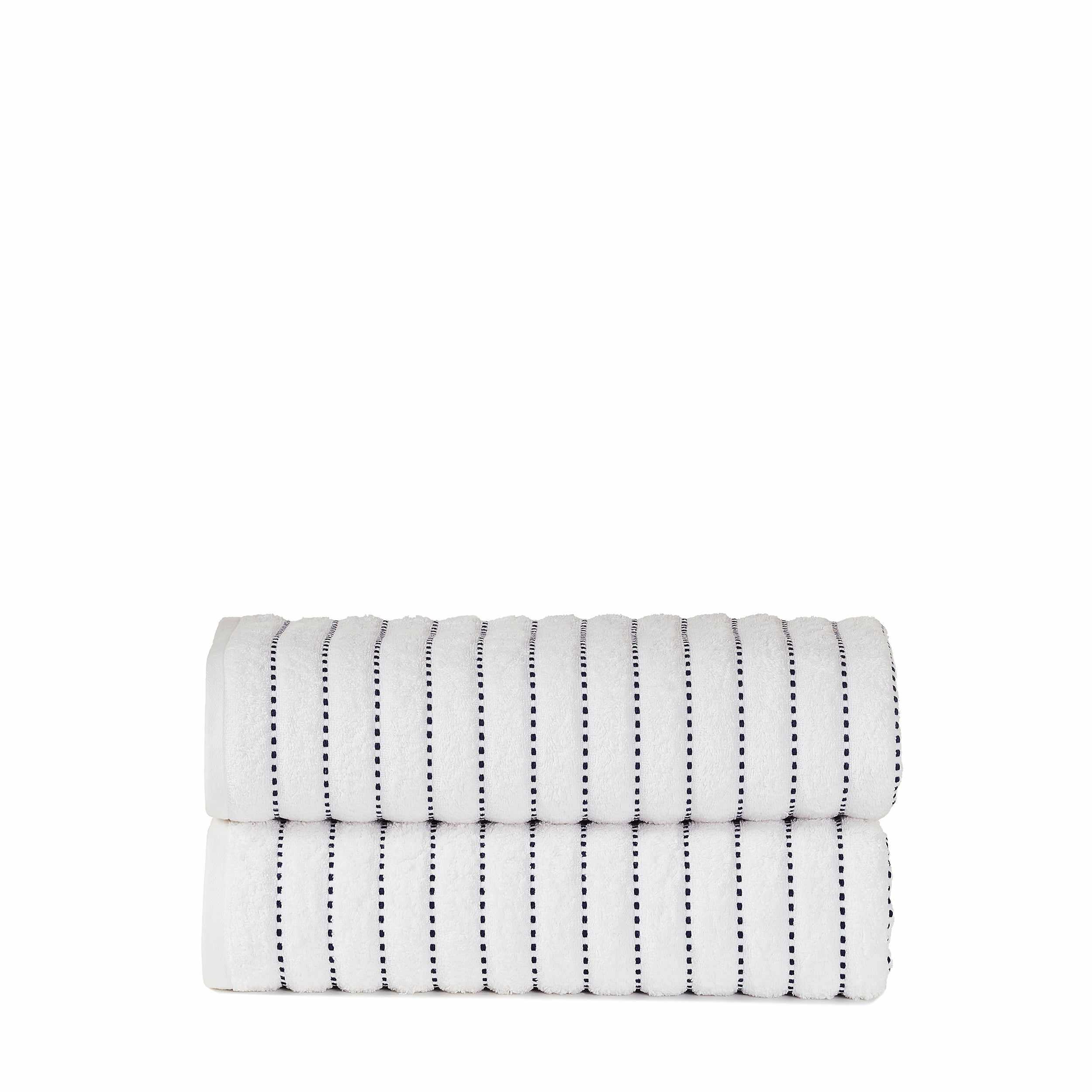 Organic Cotton Wave Plush Stripe 2-Piece Bath Sheet Towel Set - Ultra Soft & Absorbent for Spa, Bathroom & Beach Use