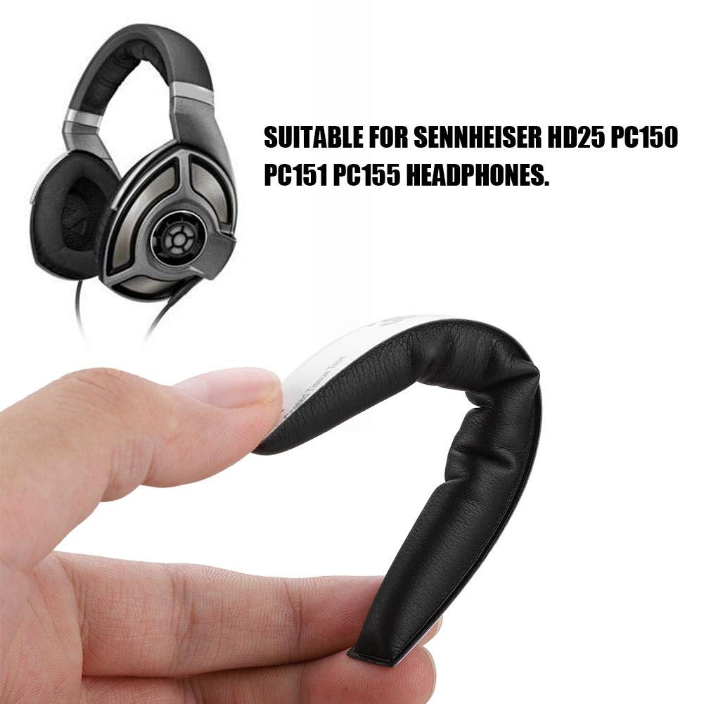 Replacement Headband Cushion Pad for Sennheiser HD25 PC150 PC151 PC155 Headphones - 2 Pack Soft Comfortable Earpad Cover - Easy Install (Black) - Perfect for Gaming, DJing & Studio Recording