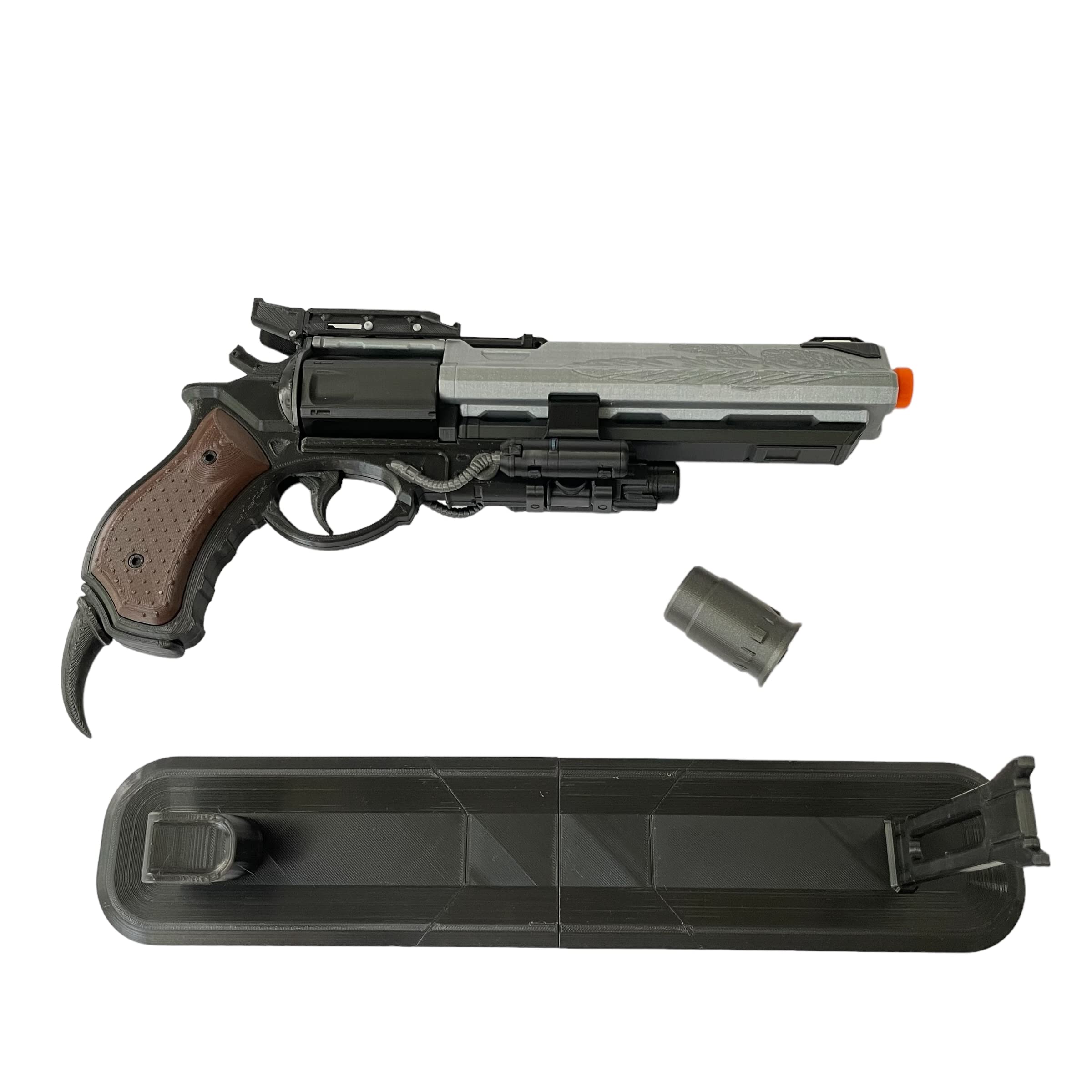 Hawkmoon Hand Cannon Replica - Assembled with Display Stand | Collectible Prop for Cosplay, Gaming Enthusiasts & Home Decor