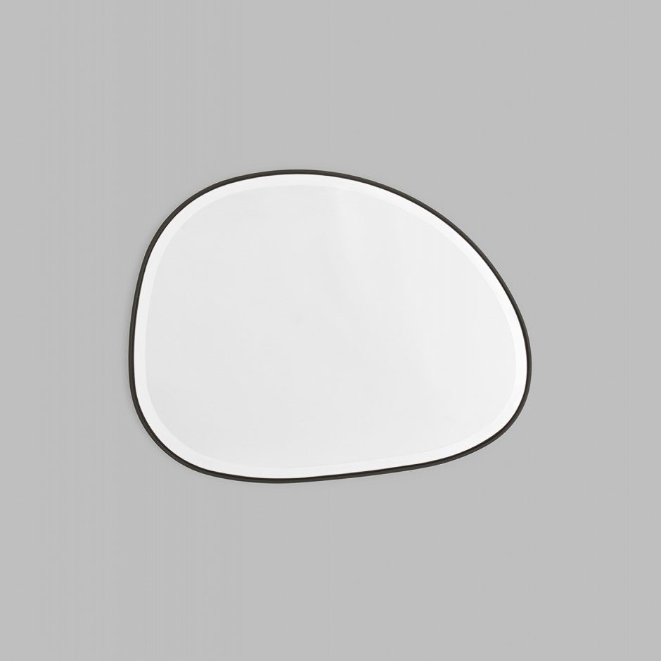 MIDDLE OF NOWHERE Pebble Mirror - Black 55x70cm Wall Decor for Living Room, Bedroom & Bathroom