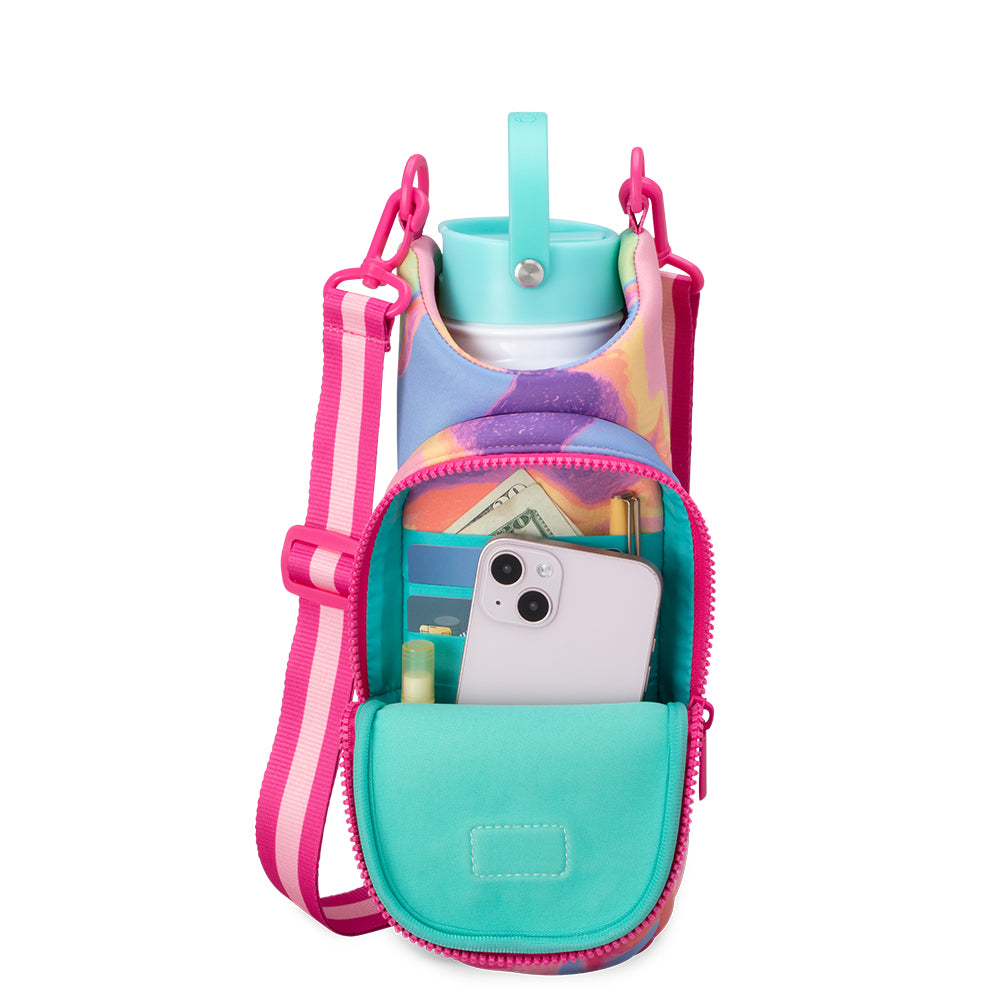 Candy Crush Themed Water Bottle Sling - Leak-Proof & Adjustable Strap for Gym, Hiking, and Outdoor Activities