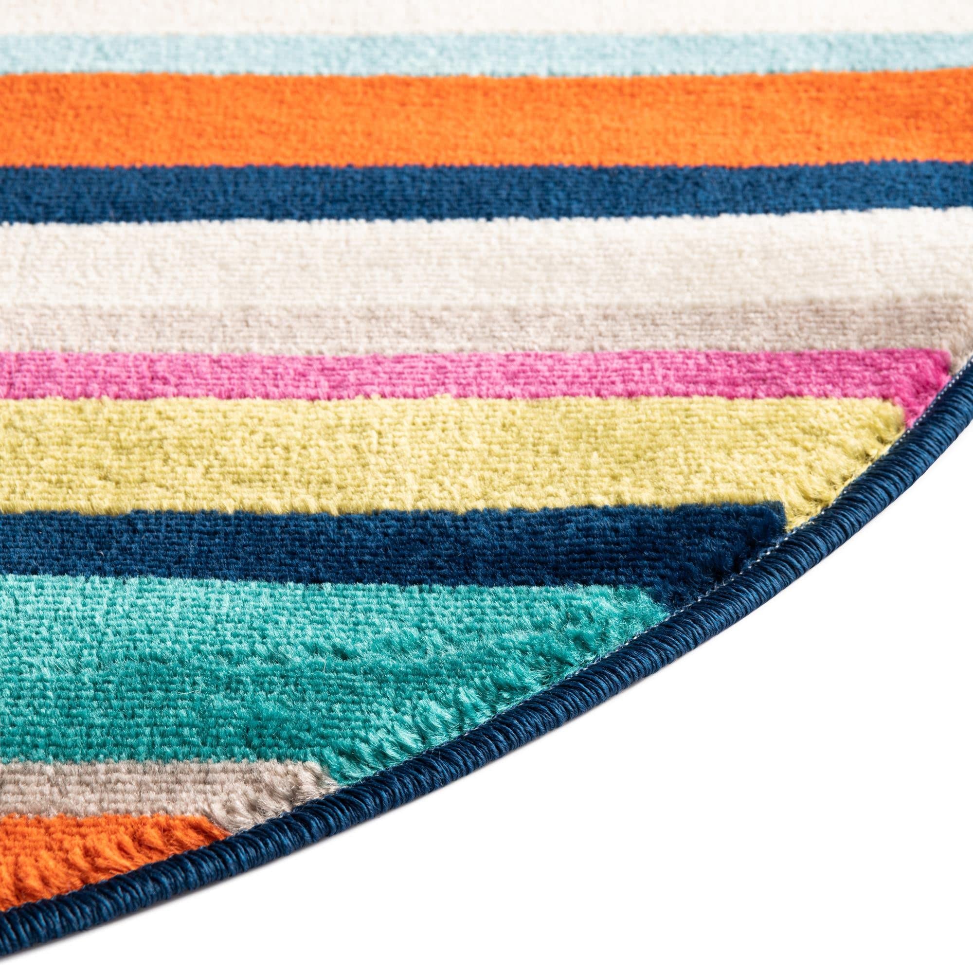 Unique Loom Azalea Collection Round Area Rug - 3' x 3' Light Blue Teal Non-Slip Floor Mat for Living Room, Bedroom & Nursery Decor