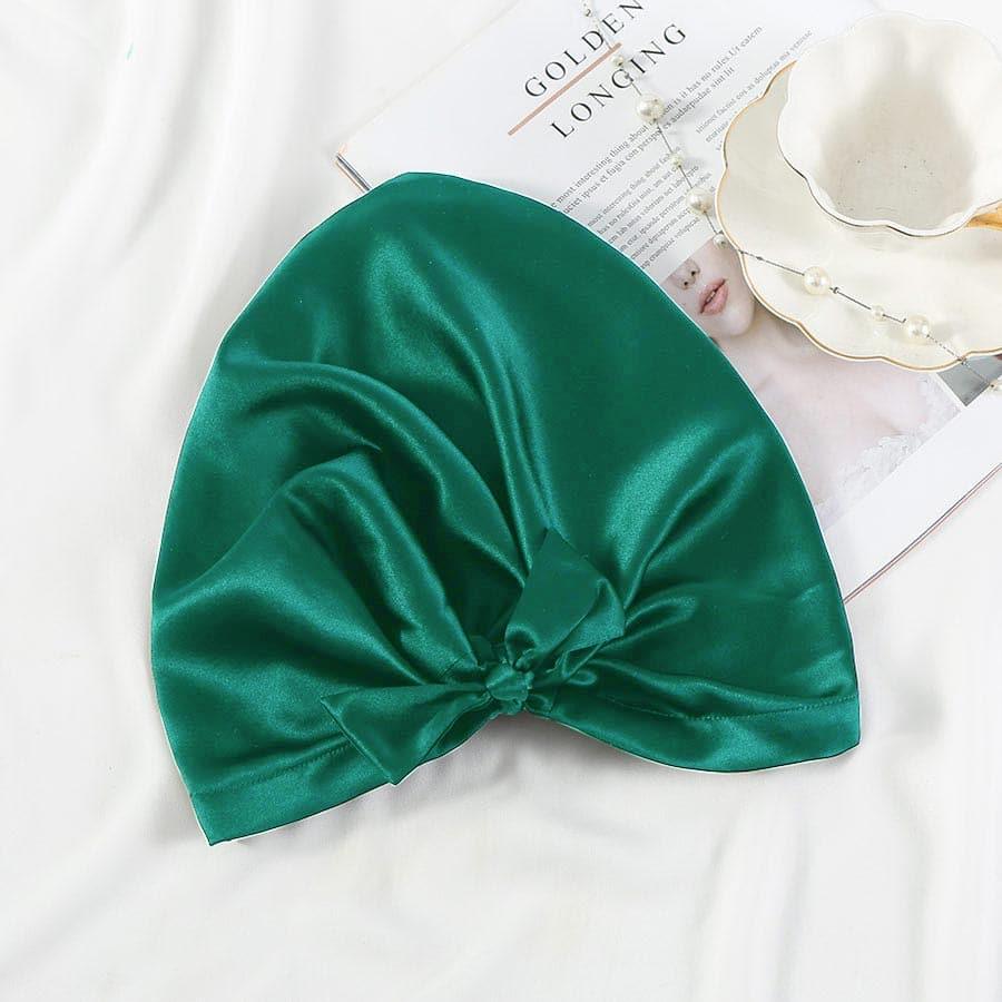 Silk Sleep Cap for Women - Soft Adjustable Night Bonnet with Ribbon Ties for Hair Protection & Styling - Perfect for Bedtime, Travel & Salon Visits