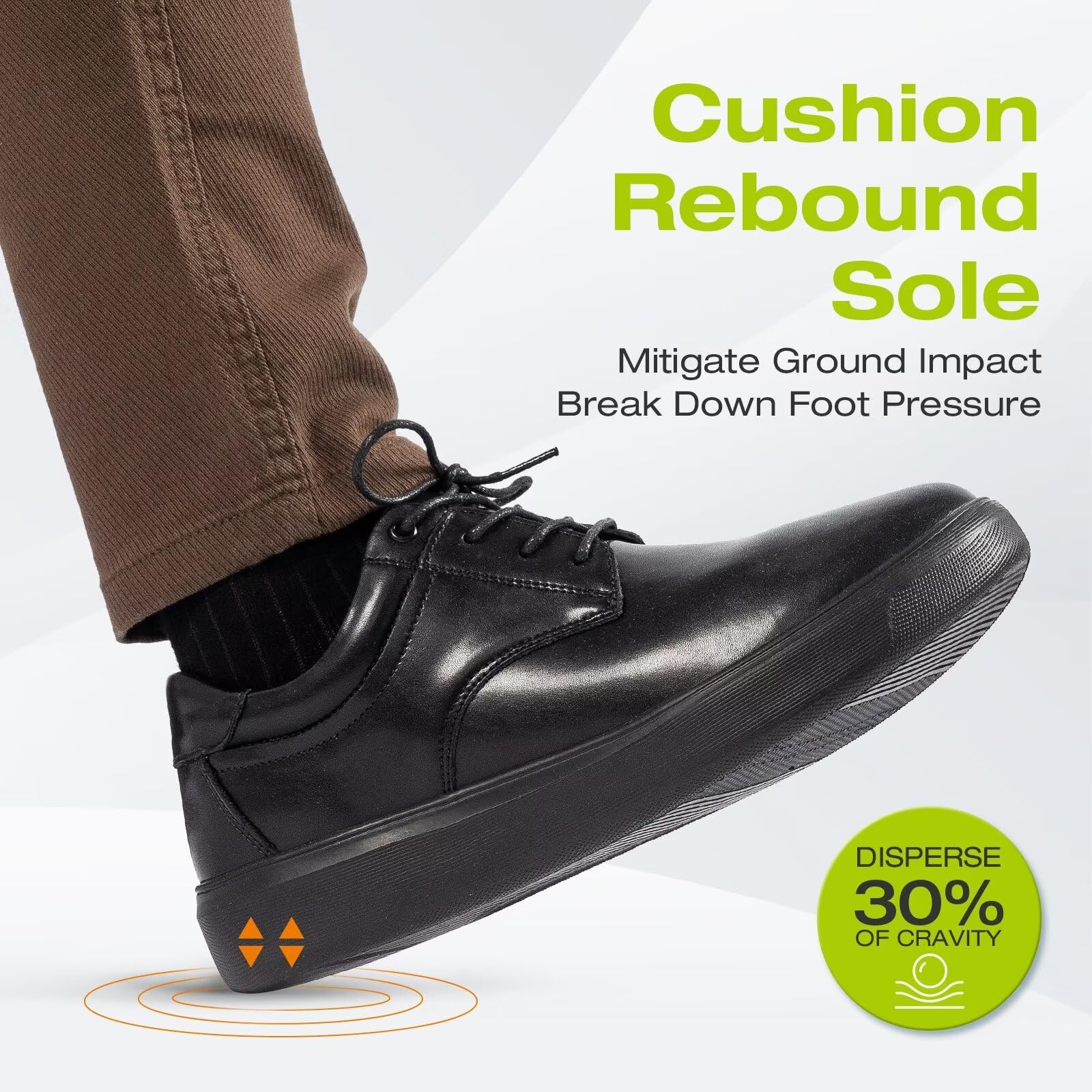 OrthoComfoot Men's Orthopedic Wide Leather Dress Shoes - Comfortable Arch Support Oxfords for Plantar Fasciitis & Heel Pain Relief | Orthotic Casual Business & Work Shoes for Walking | Perfect for Office, Travel & Daily Wear