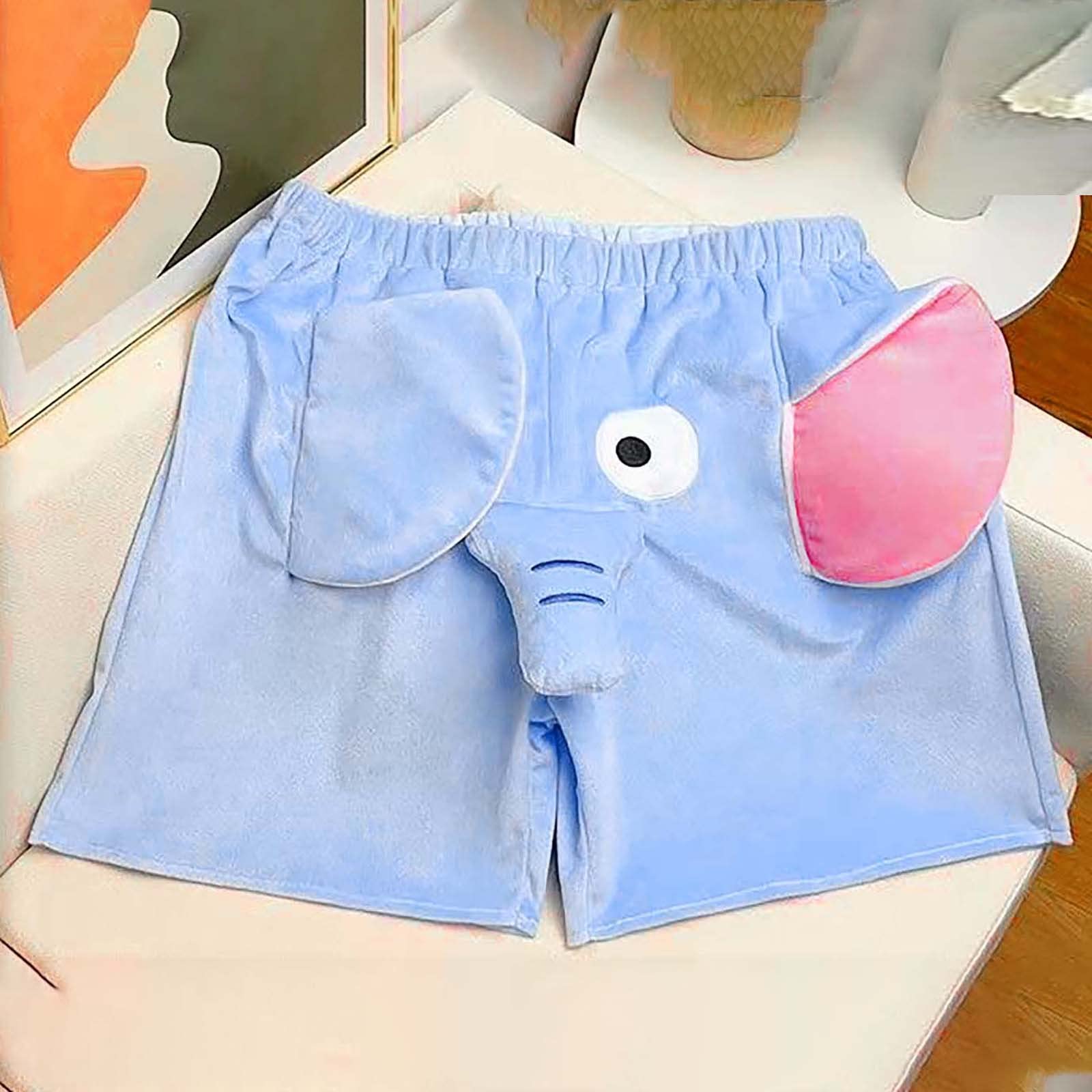 Funny Elephant Boxer Shorts for Men - Novelty Animal Themed Underwear with Ringing Pants Prank - Comfortable Polyester Summer Shorts for Gifts, Parties & Sleepwear