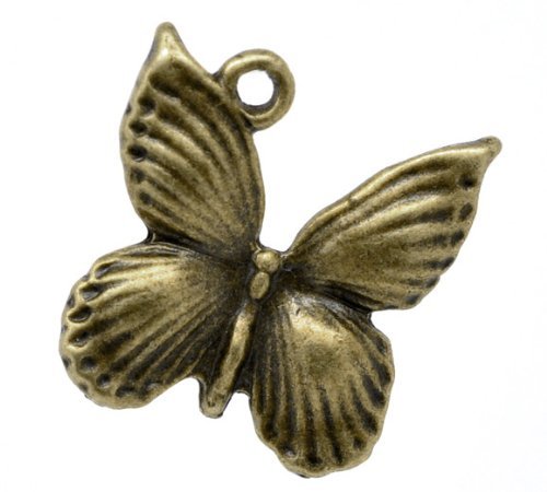 Elegant Bronze Butterfly Charm Pendant for Necklace or Bracelet - Perfect for Date Night, Party & Gift Giving