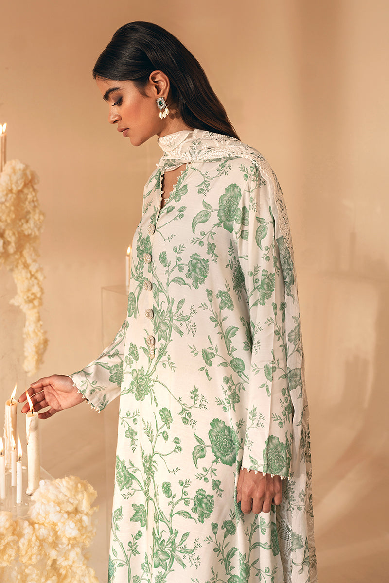 LOTUS 2PC Women's Ethnic Outfit Set (Kurta Shirt & Dupatta Scarf) - Traditional Indian Pakistani Wear for Festivals, Weddings & Special Occasions