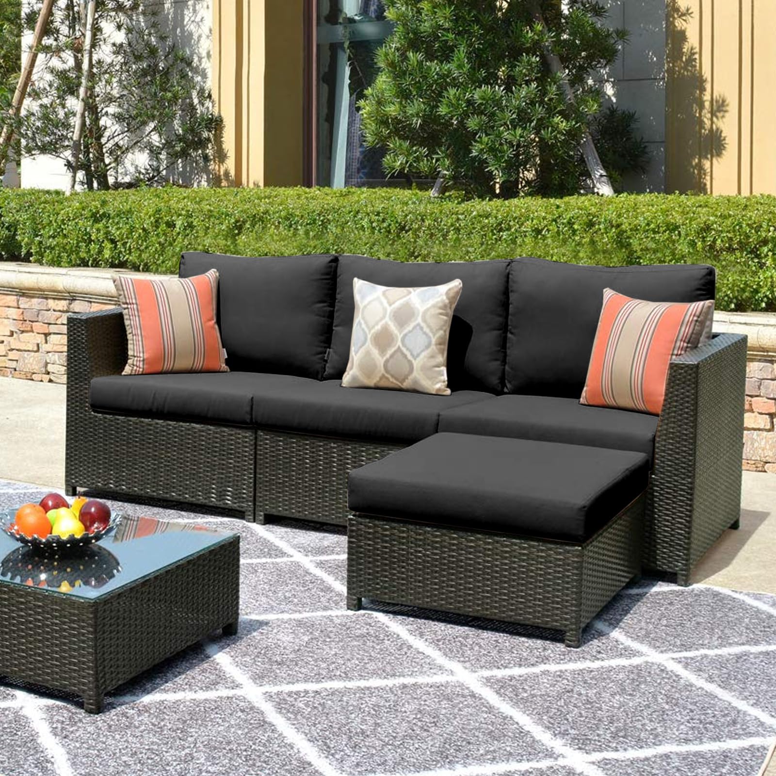 PROHIKER 9-Pack Outdoor Cushion Covers with Zipper - Replacement Covers for 5-Piece Patio Furniture Sets (Dark Gray) - Waterproof Sofa & Pillow Covers for Outdoor Conversation Sets, Deck, Porch, and Garden Furniture