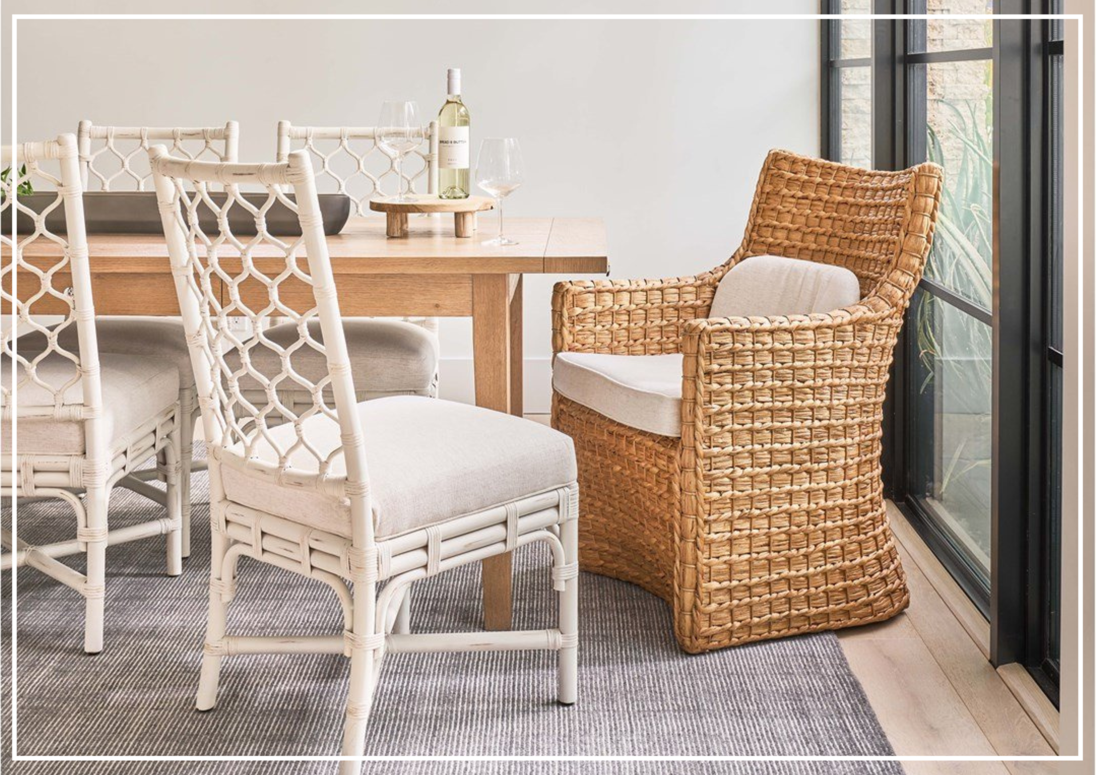 Universal Montego Brown Woven Arm Chair with Natural Tan Finish - Comfortable Wicker Accent Chair for Living Room, Patio, or Bedroom Decor