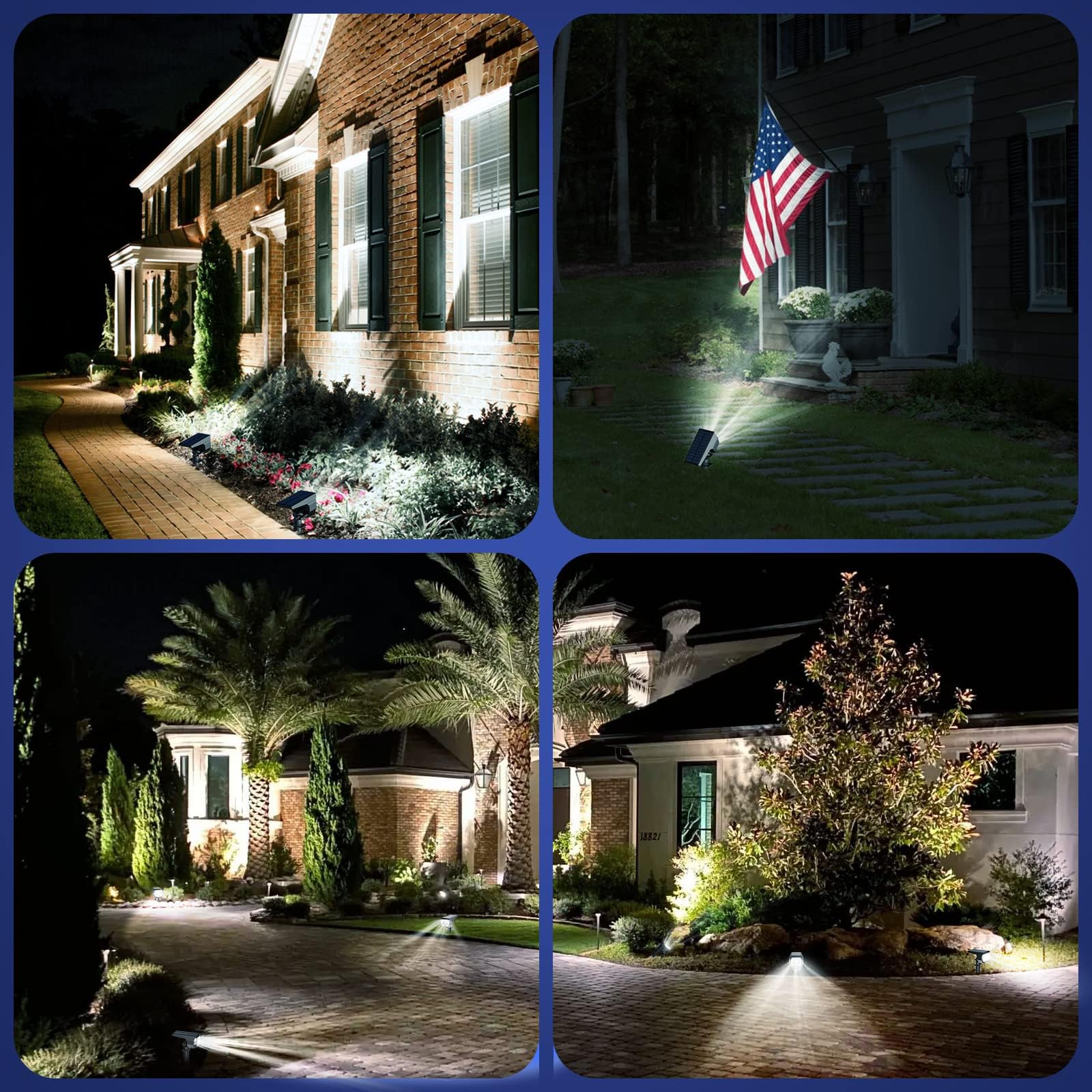 Solar Powered Outdoor Lights Waterproof - 6 Pack Cool White Garden Spot Lights with Auto On/Off & 3 Lighting Modes - Perfect for Pathway, Patio, Yard, and Landscape Decoration