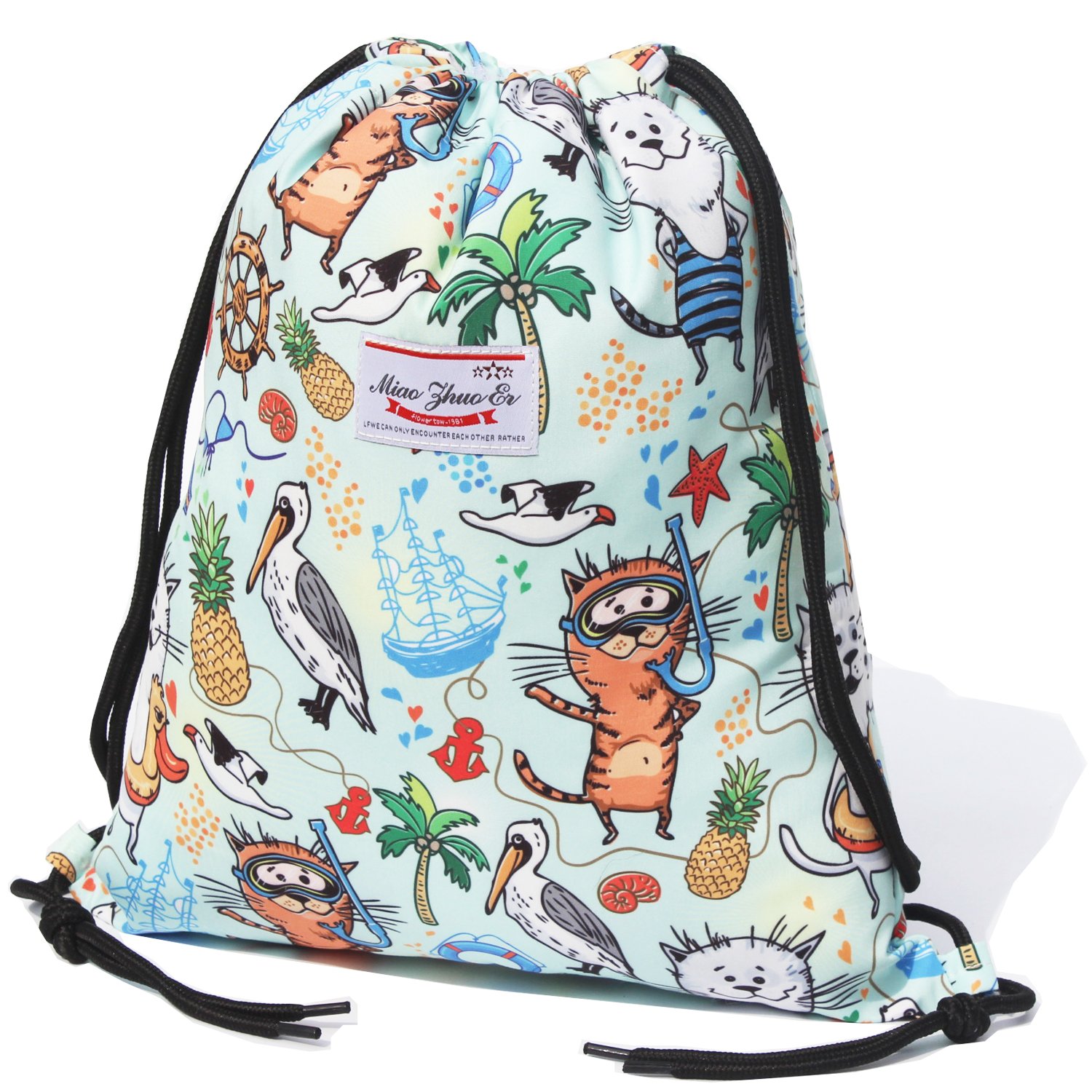 ESVAN Drawstring Backpack - Lightweight Tote Bag for Gym, Hiking, Travel & Beach - 2 Sizes (Small & Large) - Perfect for Sports, Outdoor Adventures & Daily Use