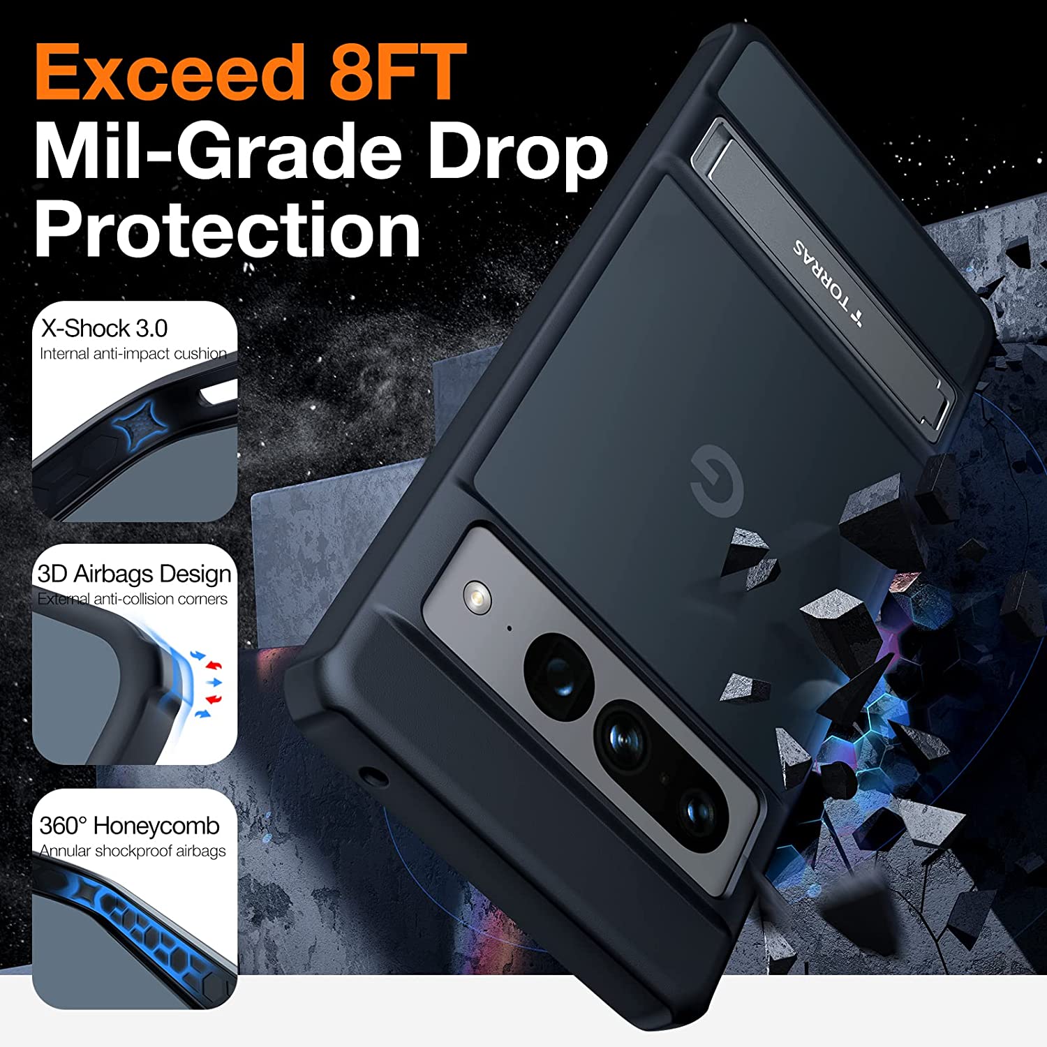 Google Pixel 7 Pro Case 6.7 Inch - Matte Black Translucent Protective Phone Cover | Slim Shockproof Cover for Work, Travel & Everyday Use