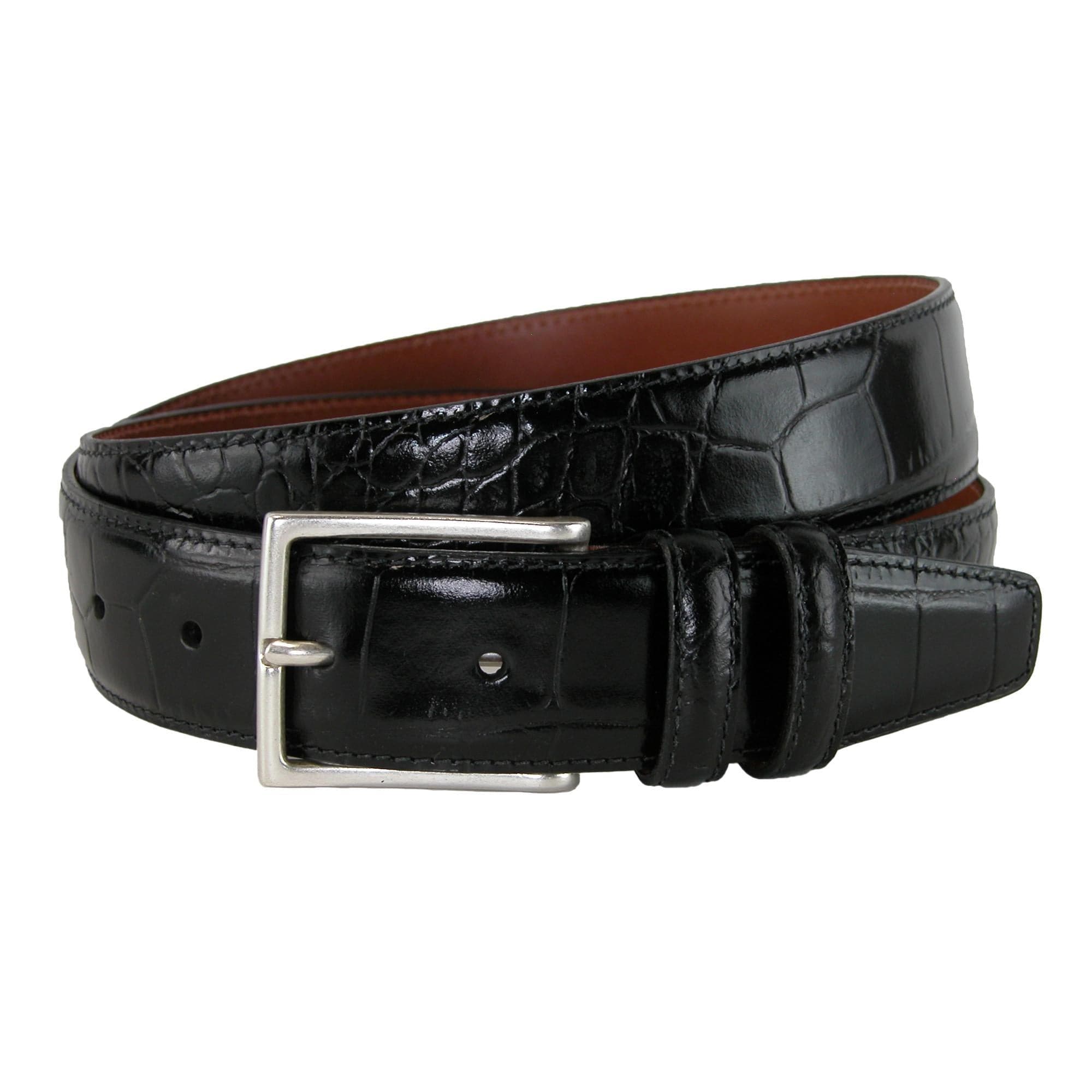 CrookhornDavis Men's Country Polo Shirt with Crocodile Print Belt - Stylish Casual Wear for Outdoor Activities and Country Clubs