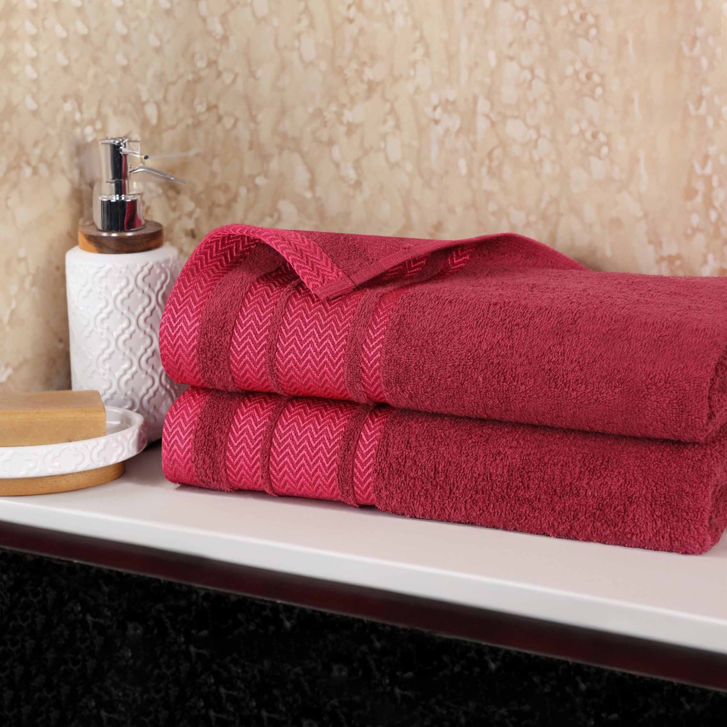 Premium 100% Cotton Soft Medium Weight Bath Towel Set of 2 - Ultra Absorbent Luxury Bath Sheets for Spa, Hotel & Home Use