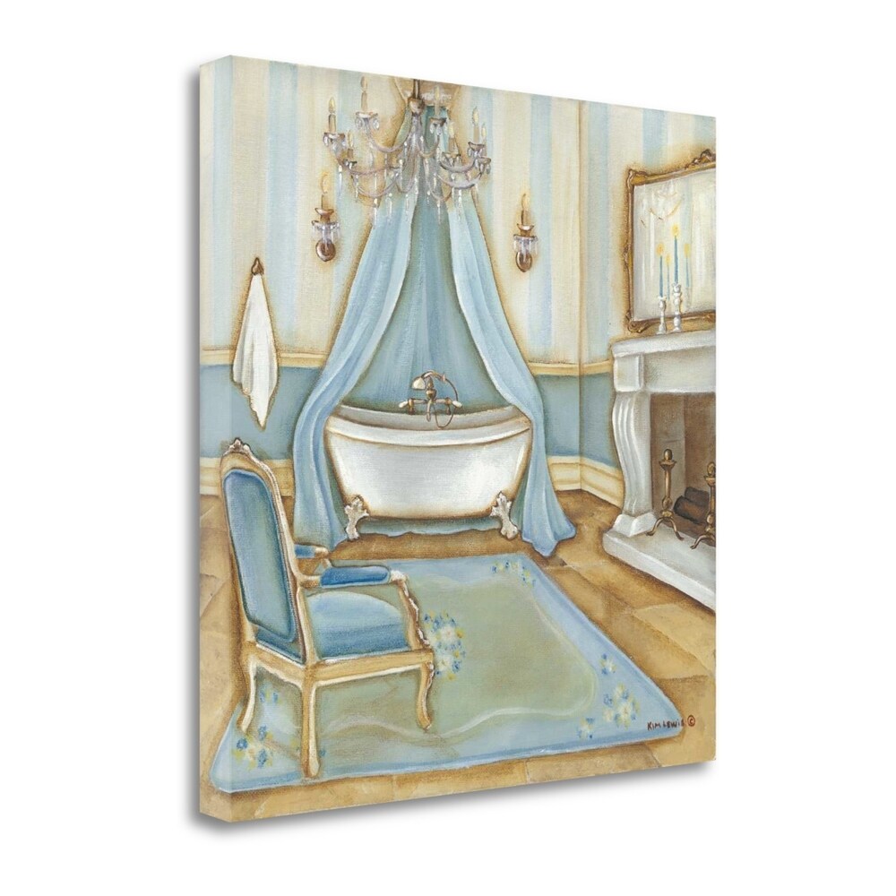 Blue Bath By Kim Lewis - Premium Fine Art Giclee Print on Gallery Wrap Canvas, Ready to Hang Wall Decor - Perfect for Living Room, Bedroom & Office Art Display