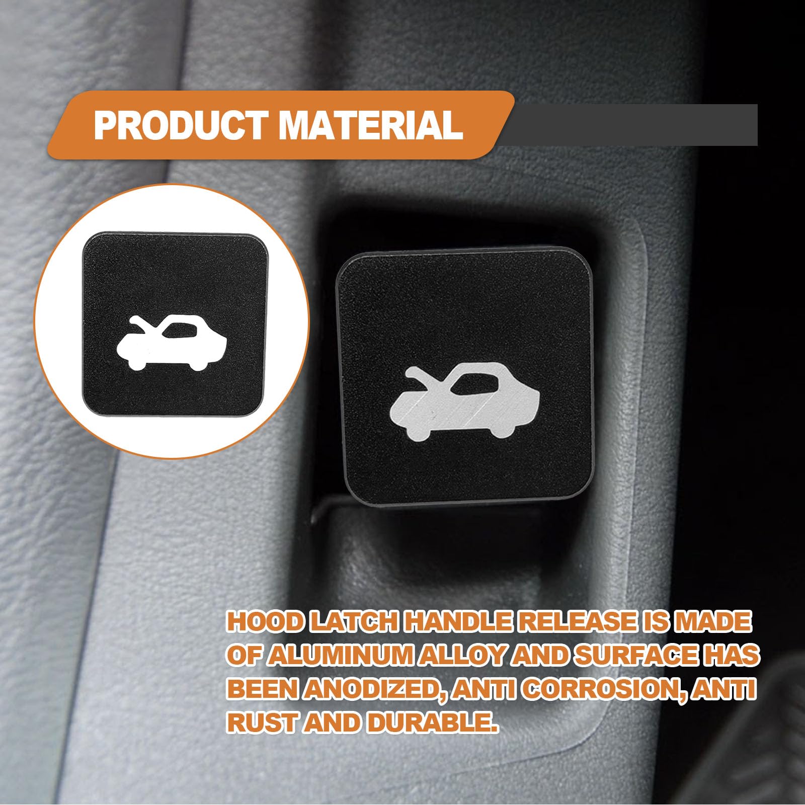 Aluminum Alloy Hood Latch Release Handle Cable Repair Kit - Compatible with Honda Civic 1996-2011, CR-V 1997-2006, Element 2003-2011 - Durable Black Replacement Part for Easy Hood Access & Vehicle Maintenance
