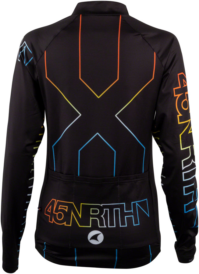 45NRTH Decade Long Sleeve Cycling Jersey for Women - Black, Large Size | Comfortable & Breathable Bike Shirt for Road & Mountain Biking