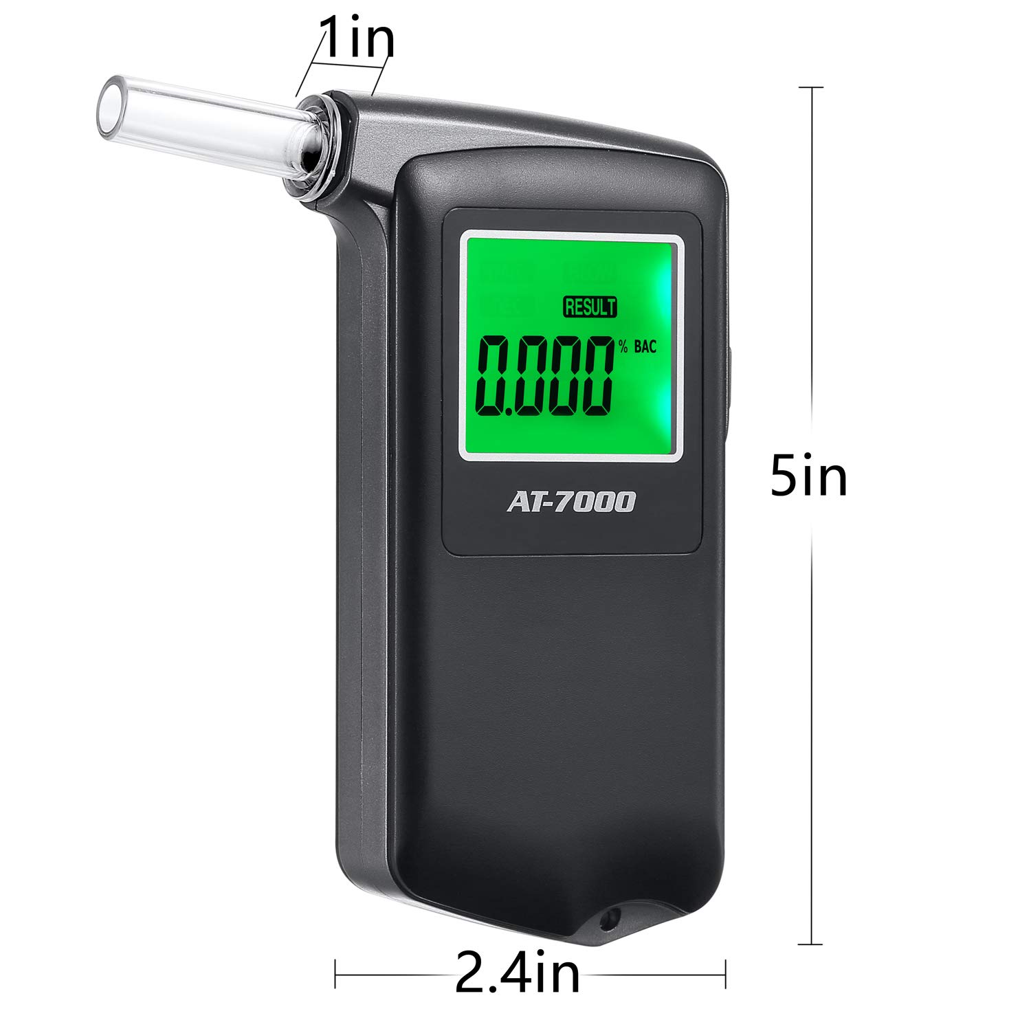 Professional Portable Breath Alcohol Tester - Digital Display with 5 Extra Mouthpieces | Accurate BAC Detection for Personal & Workplace Safety | Perfect for Drivers, Bars, and Law Enforcement Use