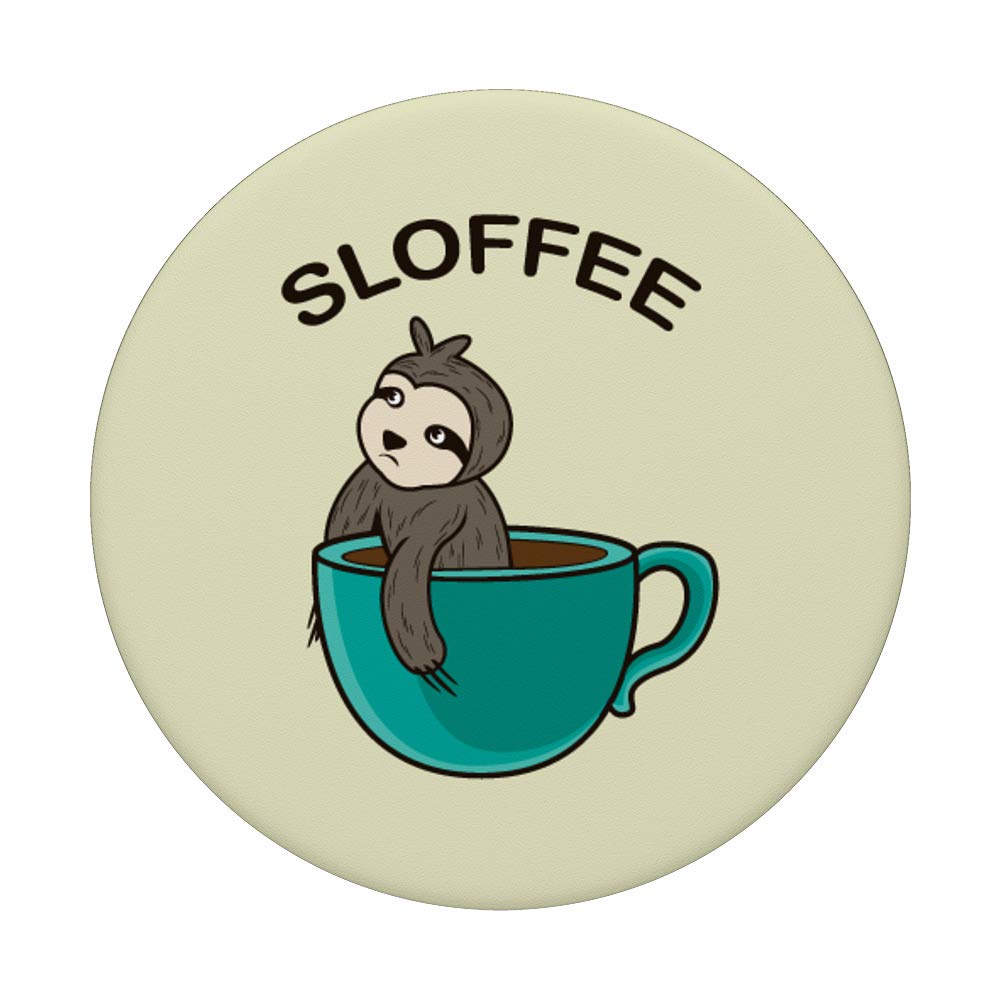 Sloffee Sloth Coffee Mug - Cute Coffee Lover Gift for Women & Men - Swappable PopGrip for Phones - Perfect for Office, Home & Gifts