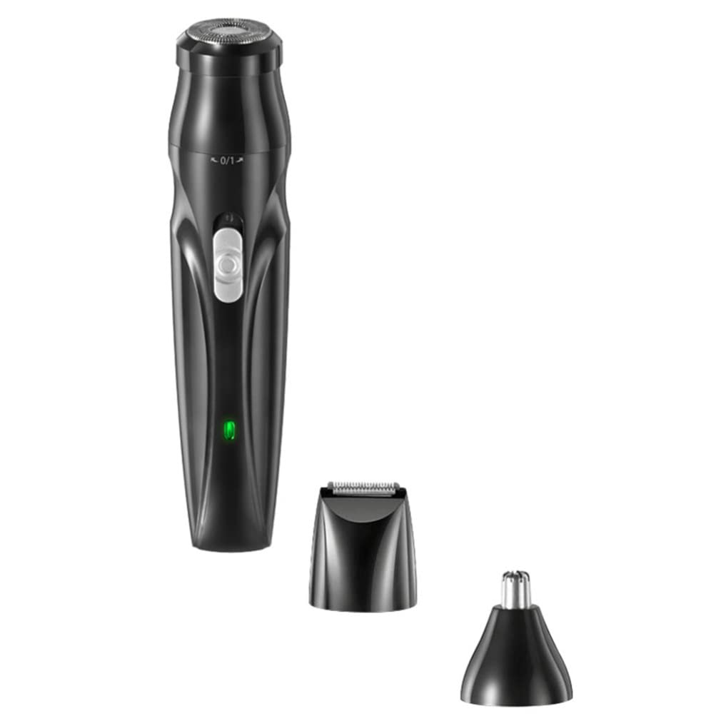 Healifty Electric Shaver for Men - USB Rechargeable Nose & Ear Hair Trimmer - Painless Wet/Dry Hair Remover - Black Grooming Kit - Perfect for Travel, Home & Office Use