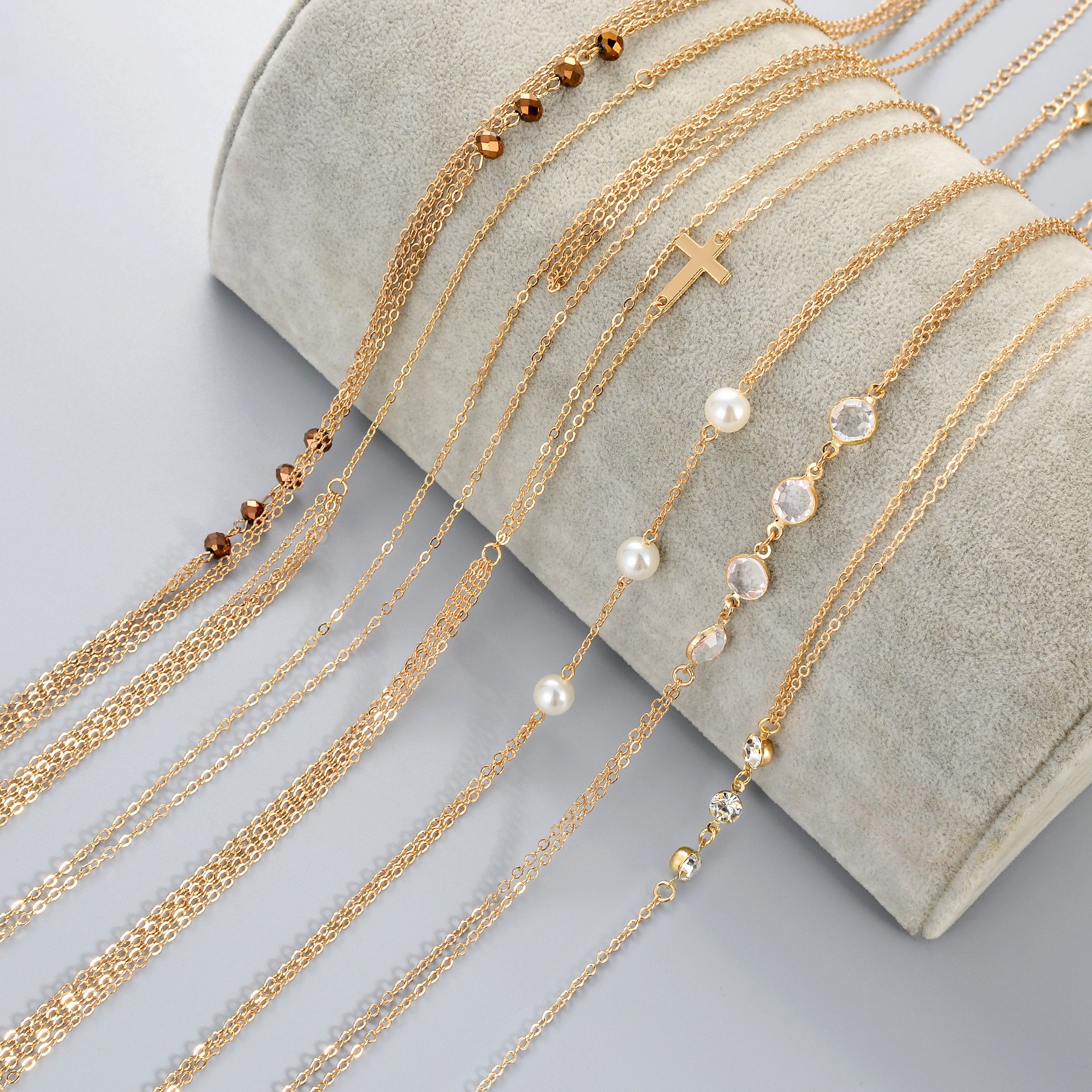 4-8Pcs Sexy Body Chain Jewelry Set - Gold Tone Belly Waist Necklace for Women - Perfect for Beach, Bikini, Summer Parties & Festivals