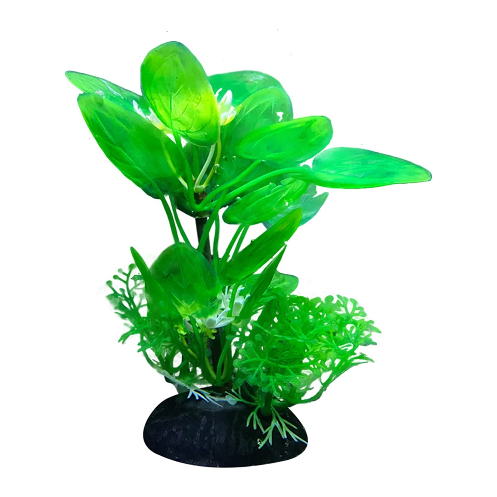 Lifelike Artificial Aquarium Plants - Green Plastic Underwater Decor for Fish Tanks (2.36 x 1.77 Inch) - Perfect for Betta Tanks, Aquascaping & Tropical Fish Habitats