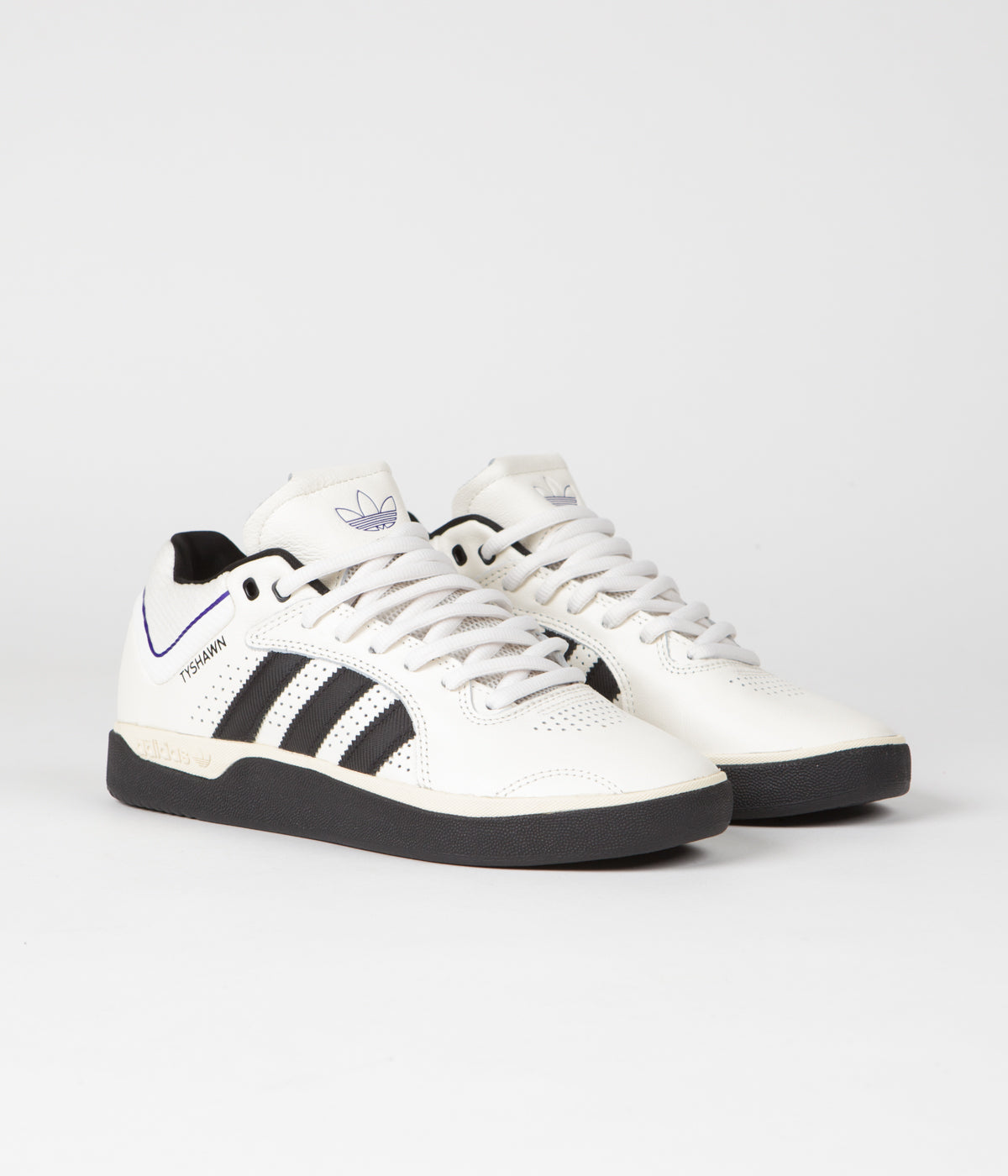 Adidas Tyshawn Shoes for Men - Cloud White/Core Black/Collegiate Purple Running Sneakers | Lightweight Comfort for Jogging, Gym & Casual Wear