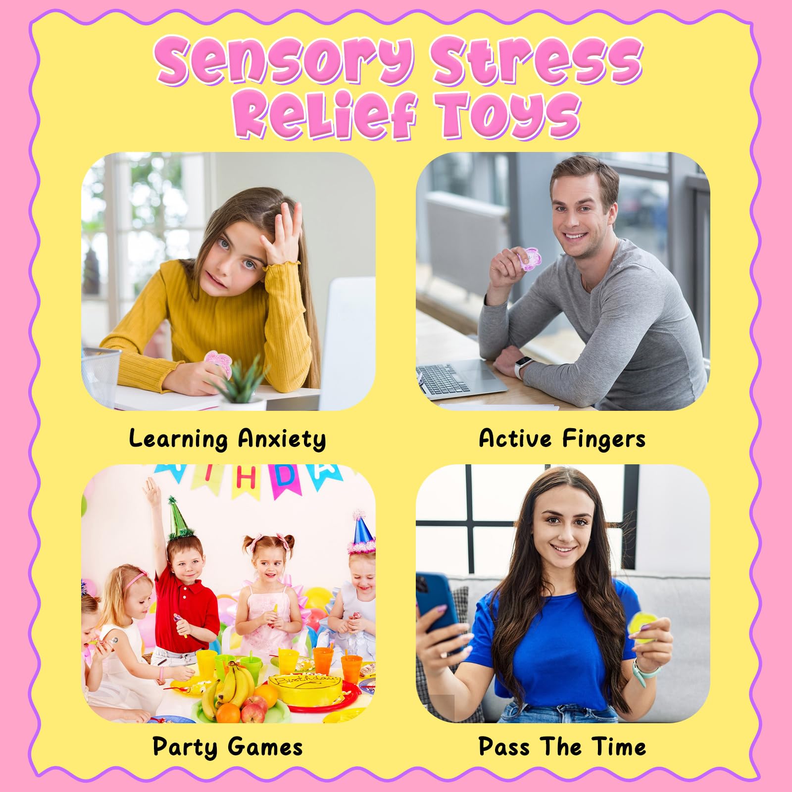 3Pcs Fidget Spinner Toys for Adults & Kids - Stress Relief Sensory Toys for Anxiety, ADHD, Autism - Portable Desk Toys & Party Favors - Perfect for Classroom Prizes, Easter Gifts, Office Stress Relief and Travel Entertainment