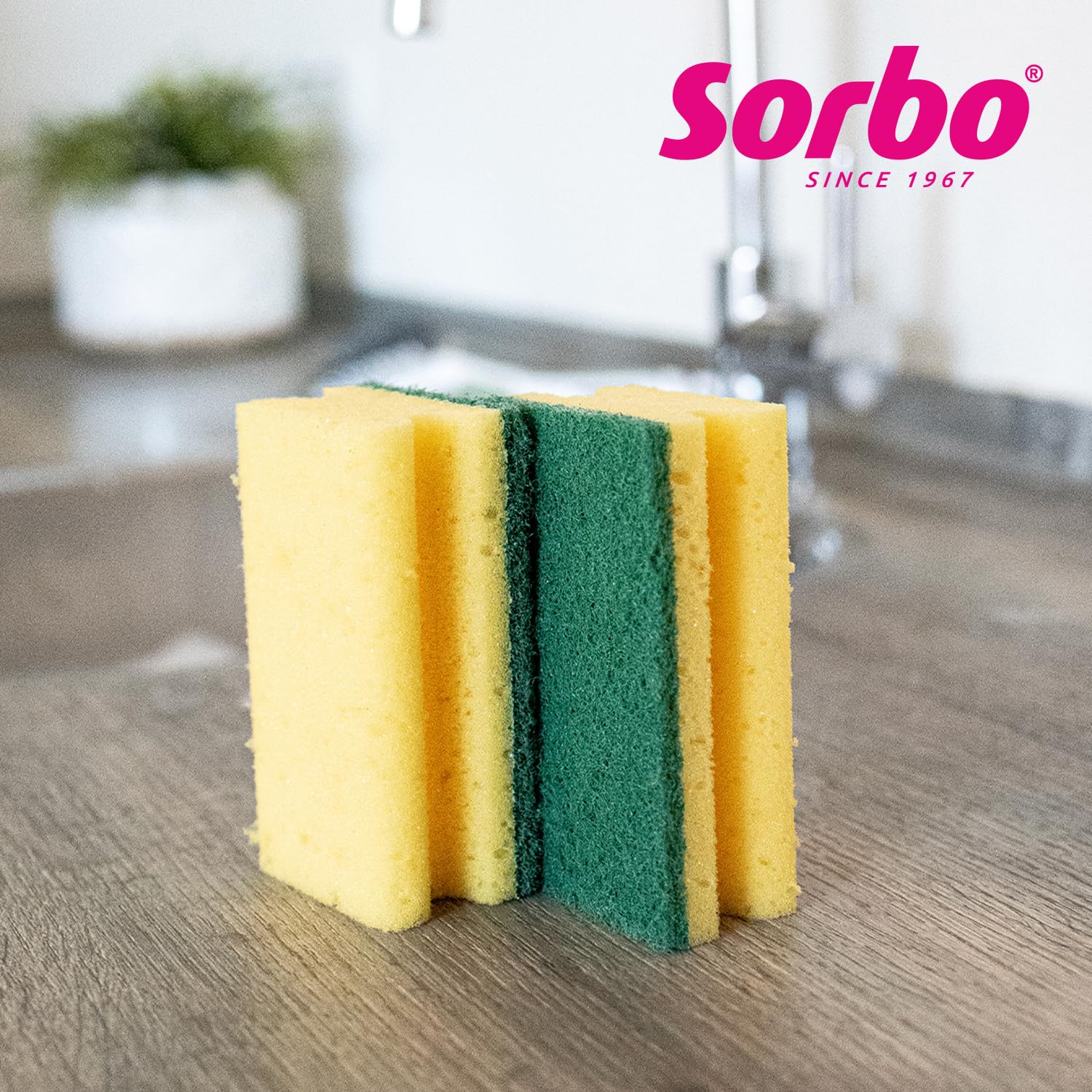 Extra Large Scouring Sponges for Deep Cleaning - Heavy Duty Kitchen Sponges with Easy Grip, Pack of 2 - Perfect for Pots, Pans, Dishes & Tough Stains (Durable & Long Lasting)
