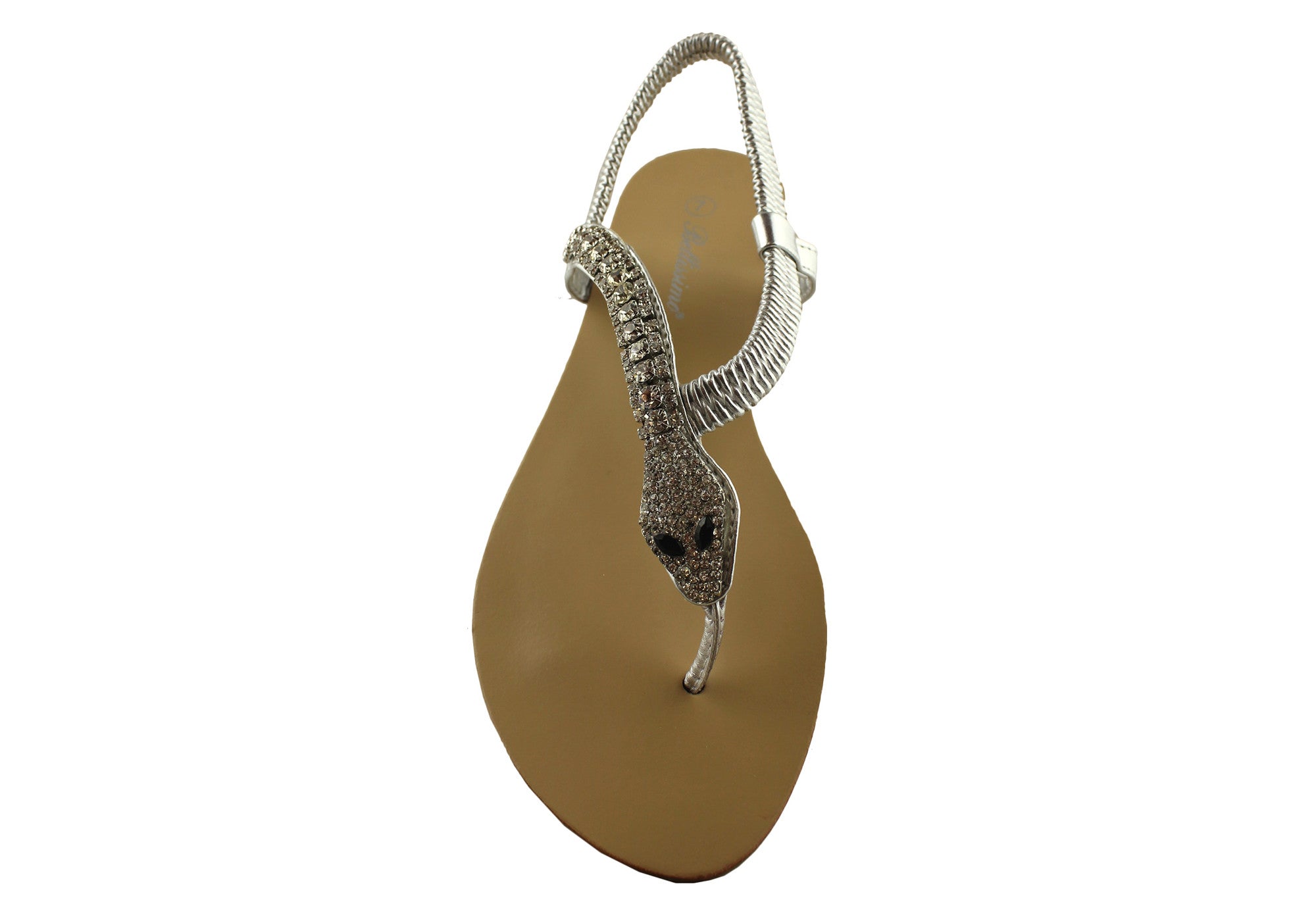 Bellissimo Women's Snake Print Summer Sandals with Diamante Accents - Perfect for Beach, Vacation, and Casual Outings