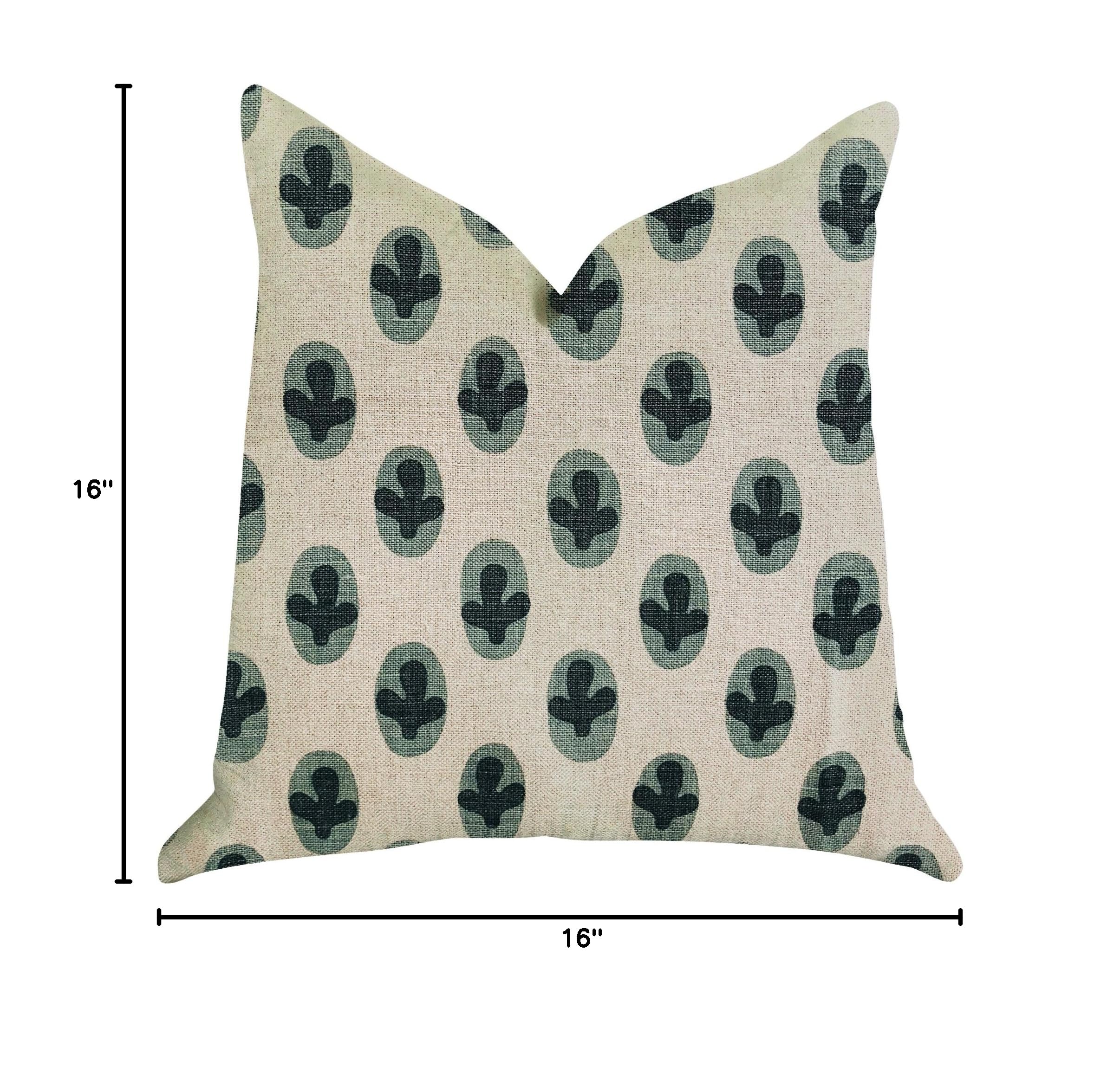 Plutus Brands Cacti Pear Double Sided Luxury Throw Pillow 16x16 Inches Green Beige - Perfect for Sofa, Bed, Nursery & Home Decor