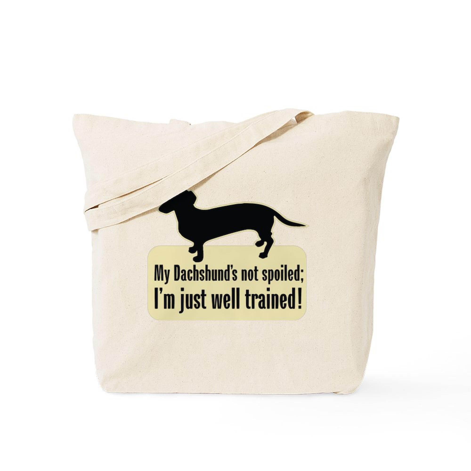Stylish Dachshund 'Spoiled?' Canvas Tote Bag - Eco-Friendly Reusable Shopping Bag for Groceries, Beach & Daily Use