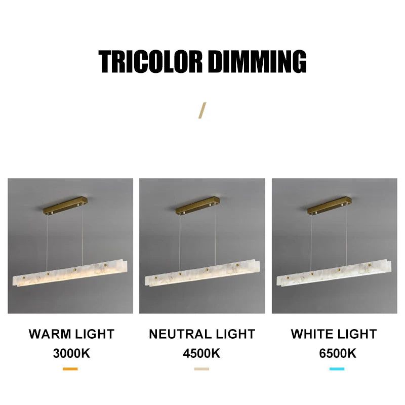 Spanish Marble LED Kitchen Island Dining Chandelier - Modern Pendant Light Fixture for Kitchen Counter, Breakfast Bar, and Dining Room Decor