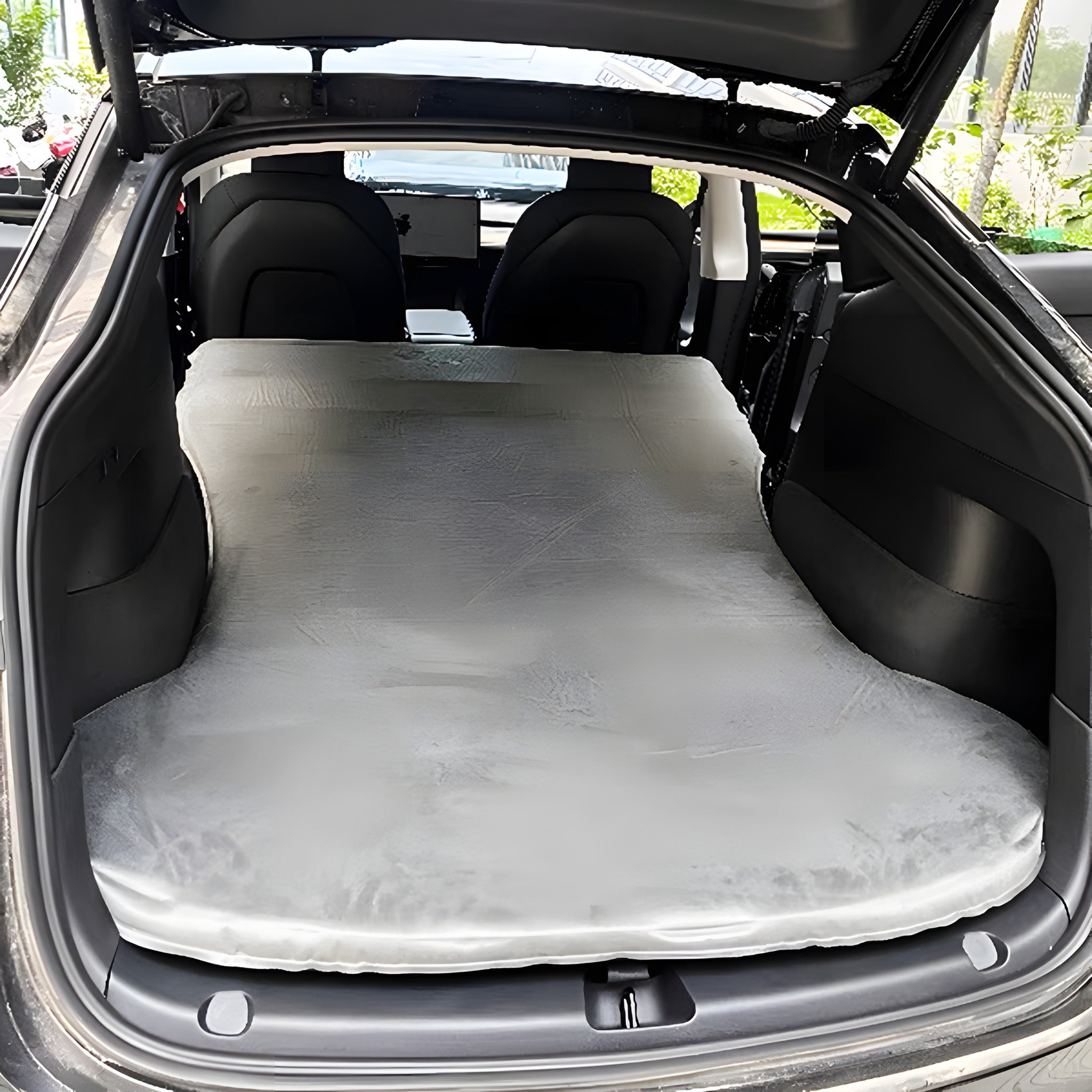 Tesla Model Y & 3 (2017-2025) Portable Self-Inflating Air Mattress - Suede Fabric Camping Bed for Car Camping, Road Trips & Outdoor Adventures