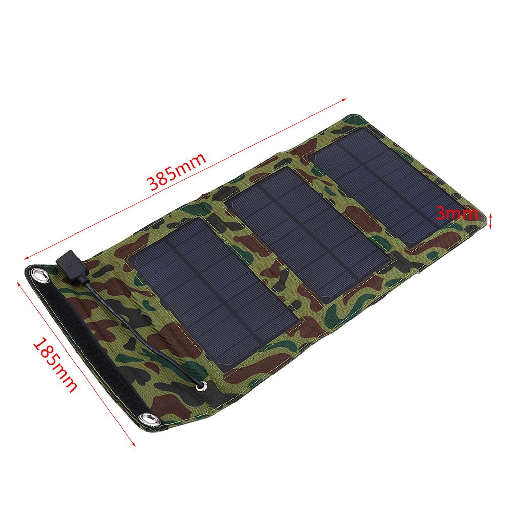 Portable USB Solar Panel Charger - Waterproof 3-Panel Solar Power Bank for Phones, Camping, Hiking & Outdoor Activities | Fast Charging Mobile Battery Pack for Emergency & Travel Use
