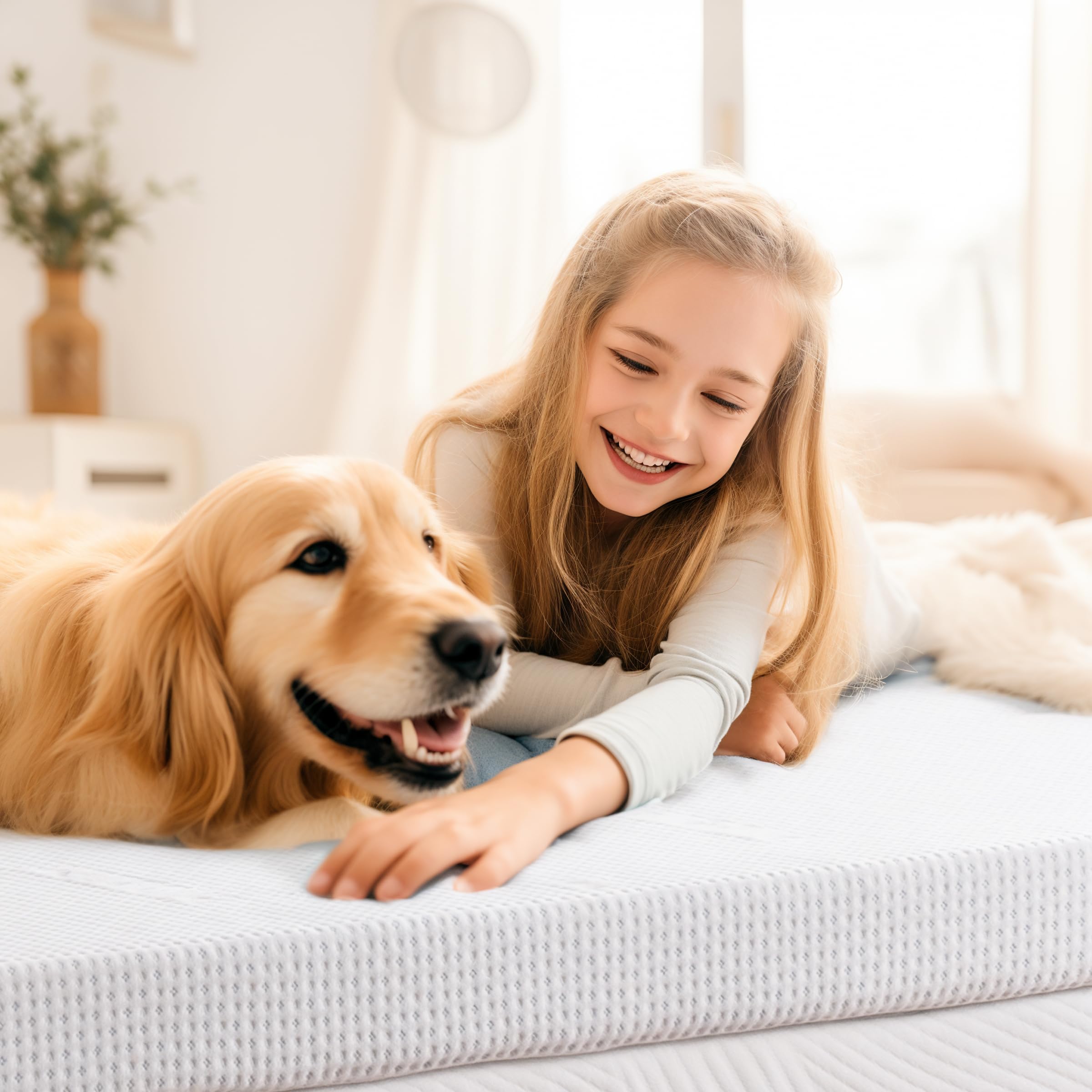Subrtex Gel-Infused Memory Foam Mattress Topper - 4 Inch Twin XL, High Density Cooling Bed Topper with Breathable Removable Cover, CertiPUR-US Certified | Perfect for College Dorm, Guest Room & Home Comfort