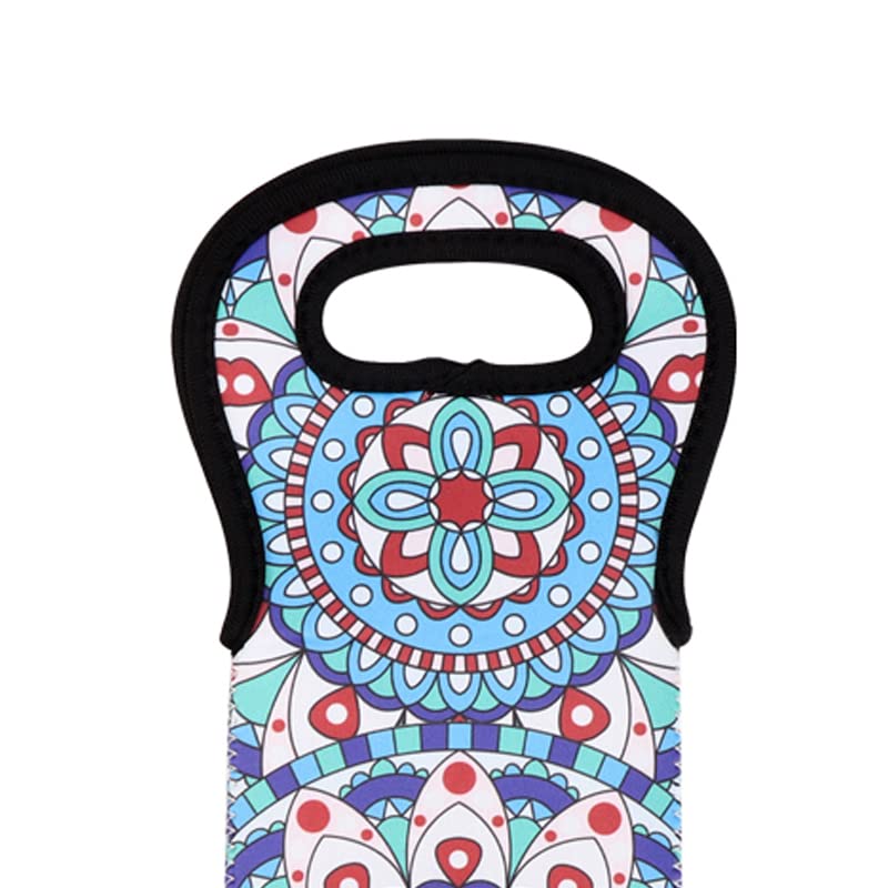 Insulated Neoprene Wine Tote Bag - Single Bottle Wine Carrier with Built-in Holder for Travel, Picnics & Outdoor Events
