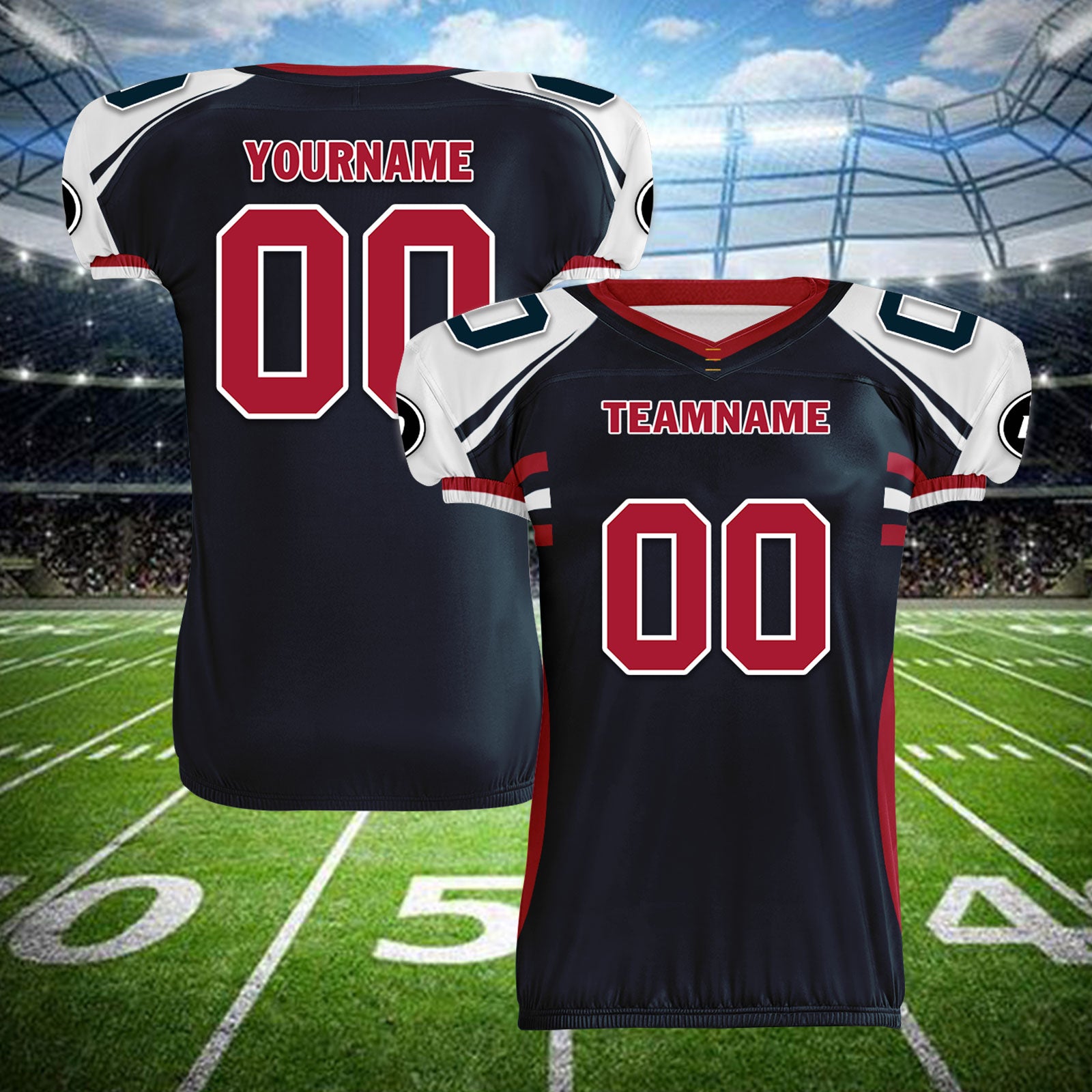 Custom Blue & White Texas High Performance American Football Jersey - FBJ06 D023001 - Size 12 - Perfect for Game Day, Team Sports & Fan Support