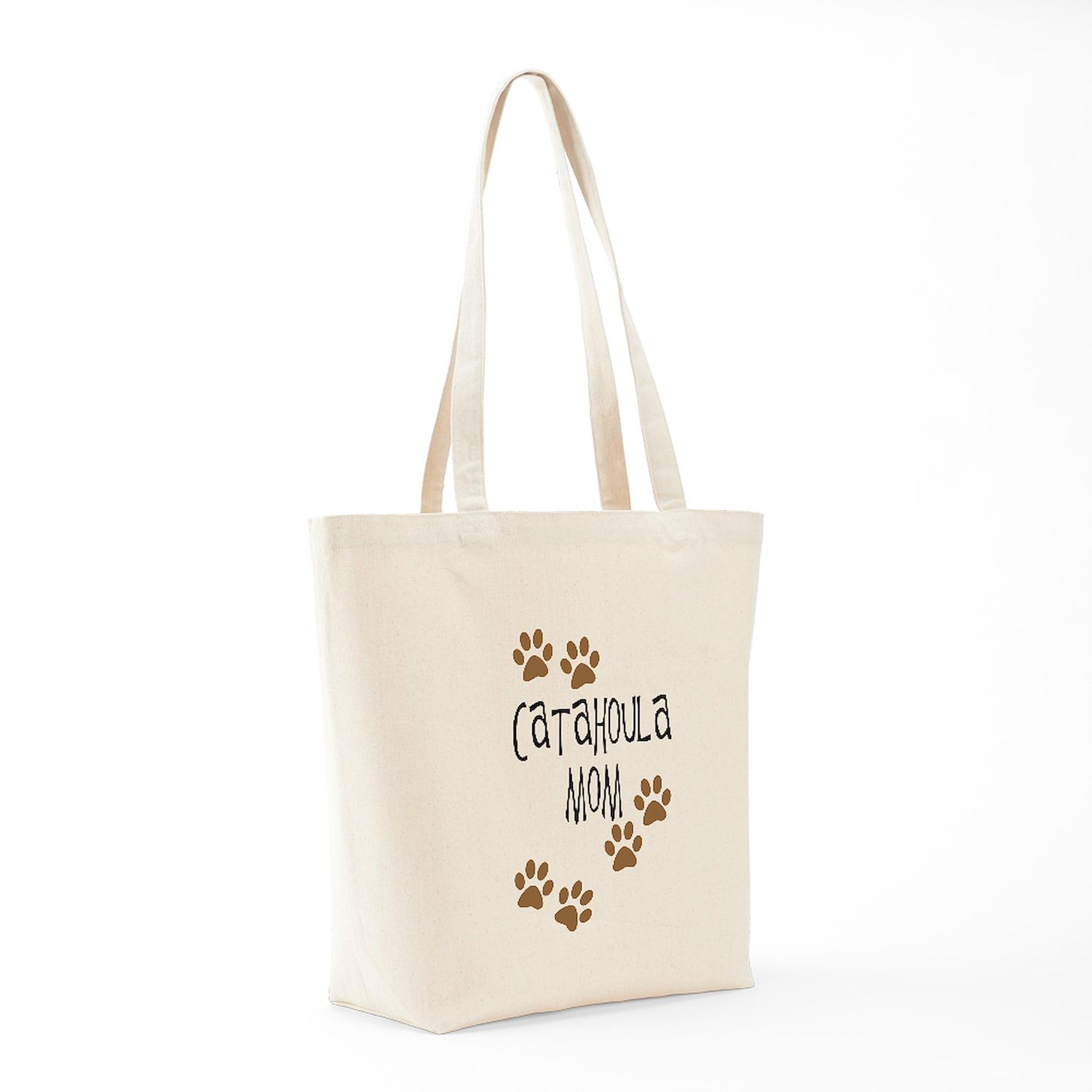 Catahoula Mom Tote Bag - Natural Canvas Reusable Shopping Bag for Women | Eco-Friendly Grocery Bag, Beach Tote & Work Tote - Perfect for Moms, Shopping & Daily Use